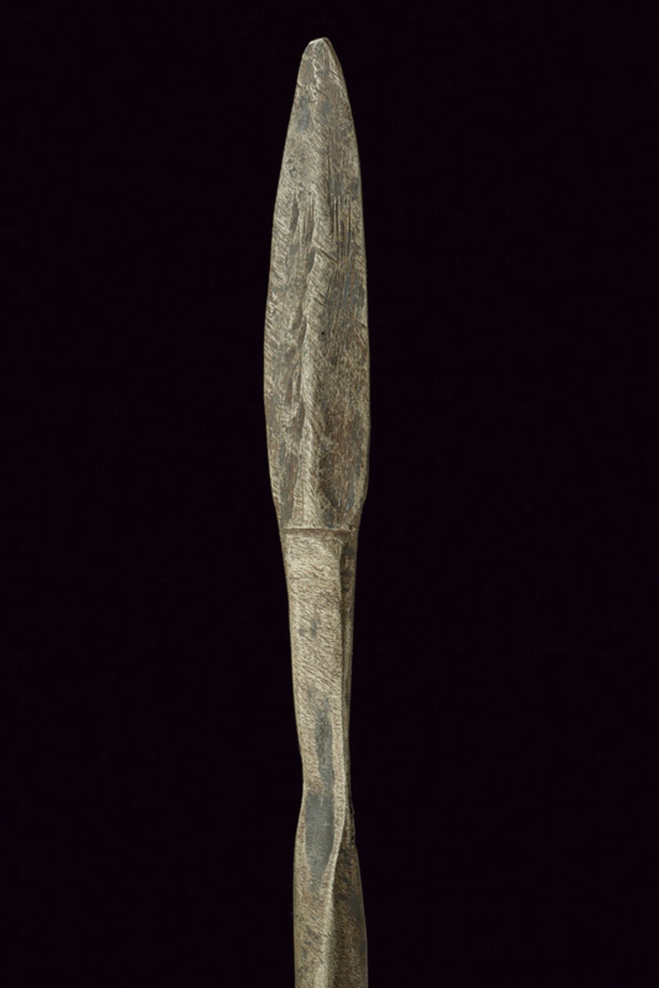 A ritual lance dating: early 20th Century provenance: Central Africa Iron lance. At the inside of - Image 2 of 3