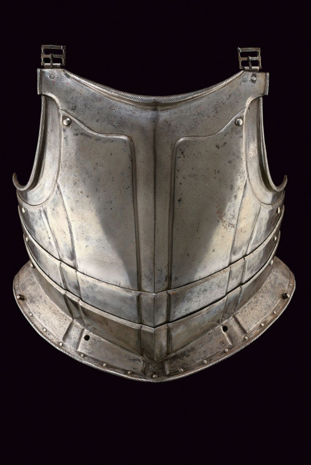 A rare articulated breast-plate dating: late 16th Century provenance: Germany Heavy plate with