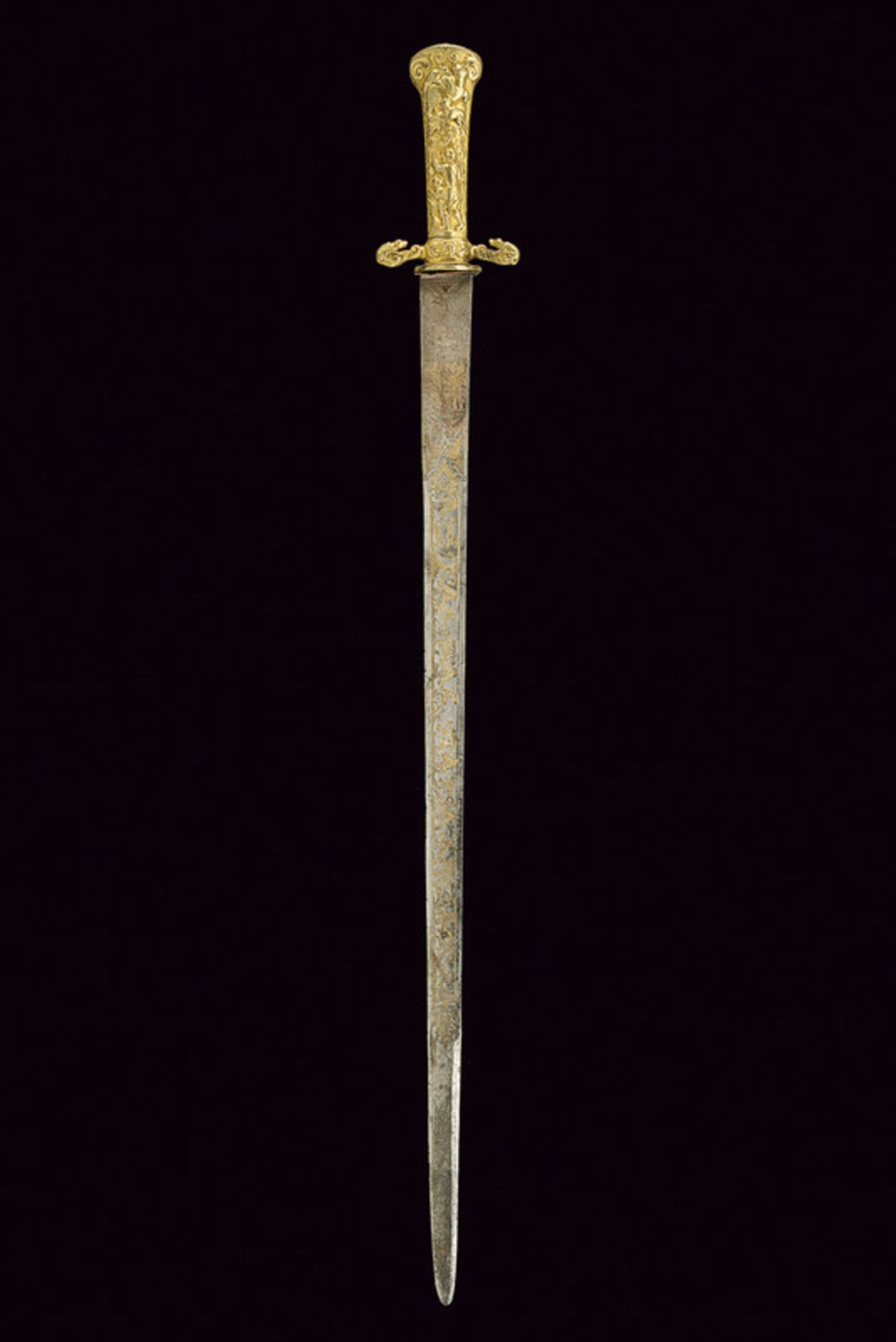 A hunting hanger dating: 18th Century provenance: Germany Straight, single -and short false-edged ( - Image 5 of 5