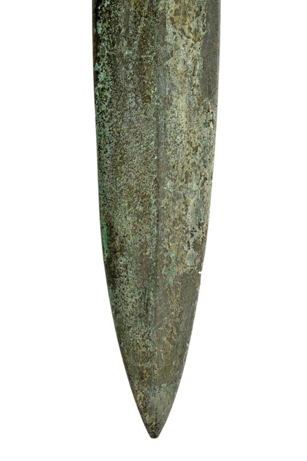 A bronze sword dating: 1200-1000 B. C. provenance: Central Europe Straight blade widening toward the - Image 4 of 5