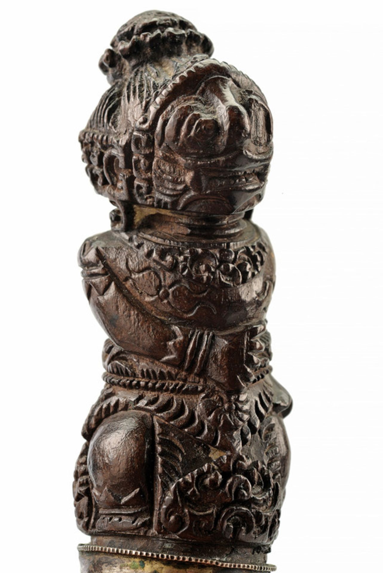 A kris hilt dating: late 19th Century provenance: Indonesia Wooden hilt carved as a deity; with - Image 2 of 3