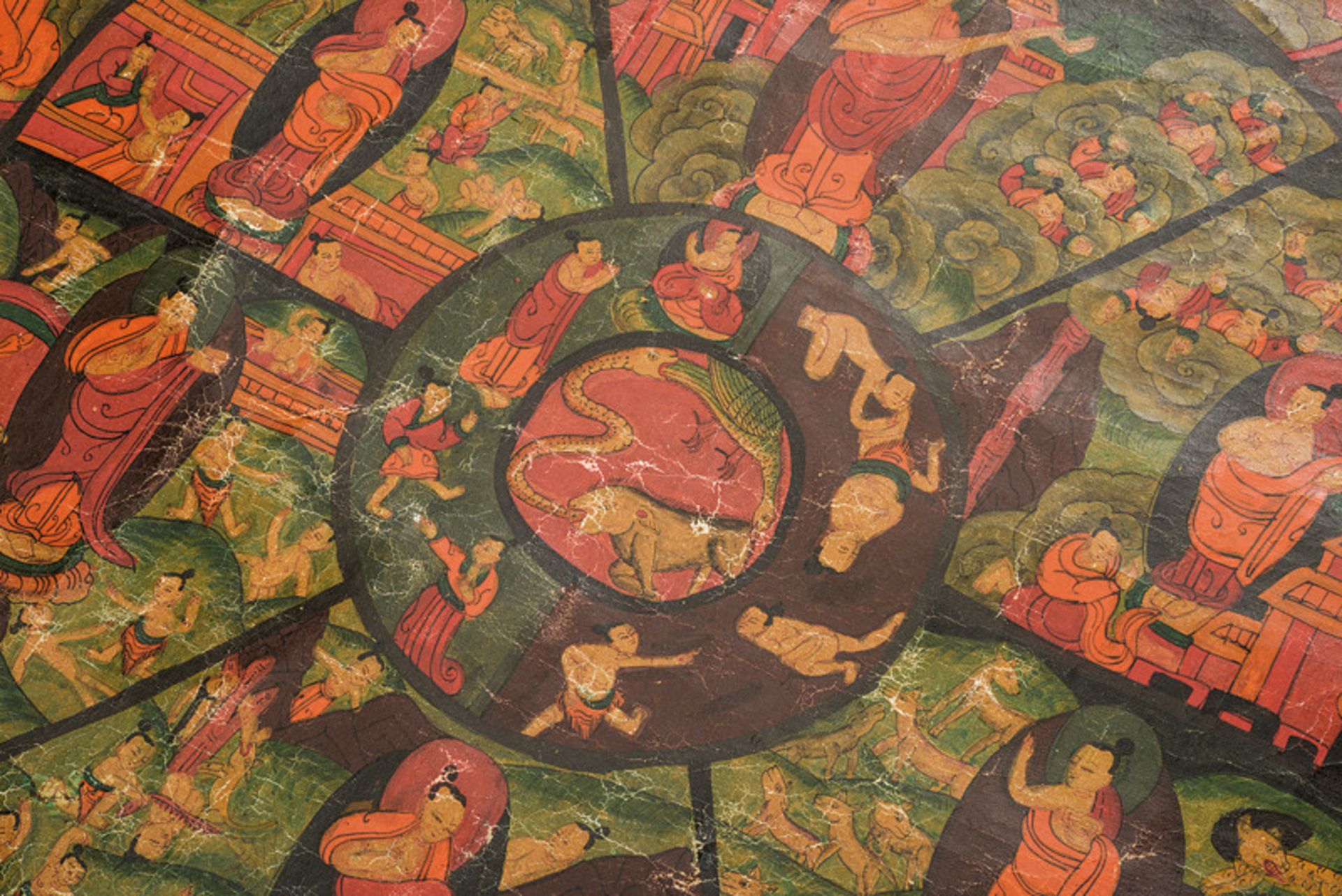 A tangka dating: 20th Century provenance: Tibet Polychrome painting on fabric (colour partly - Image 2 of 4