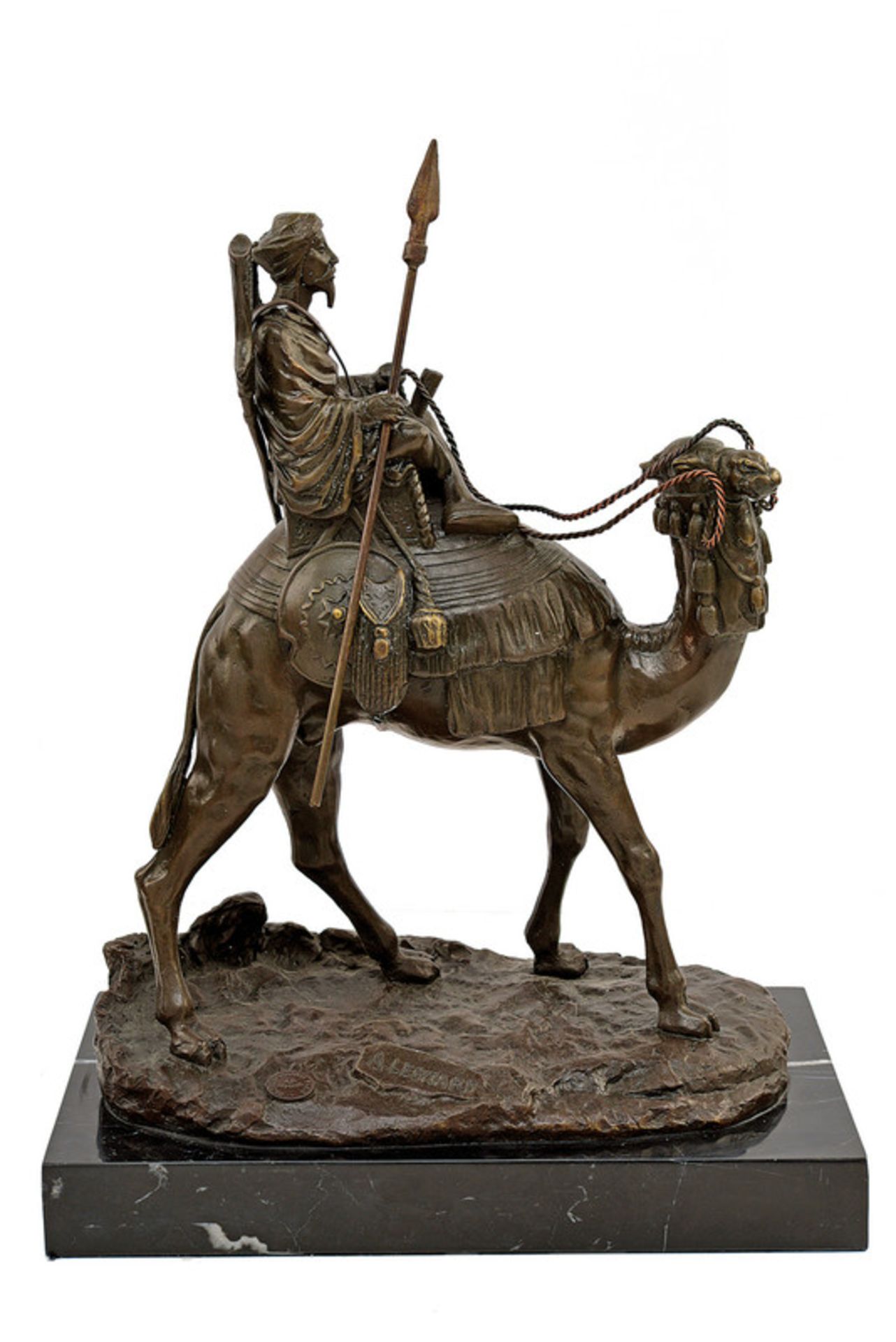 A warrior on a dromedary dating: 20th Century provenance: Europe Bronze, in the round depiction of a