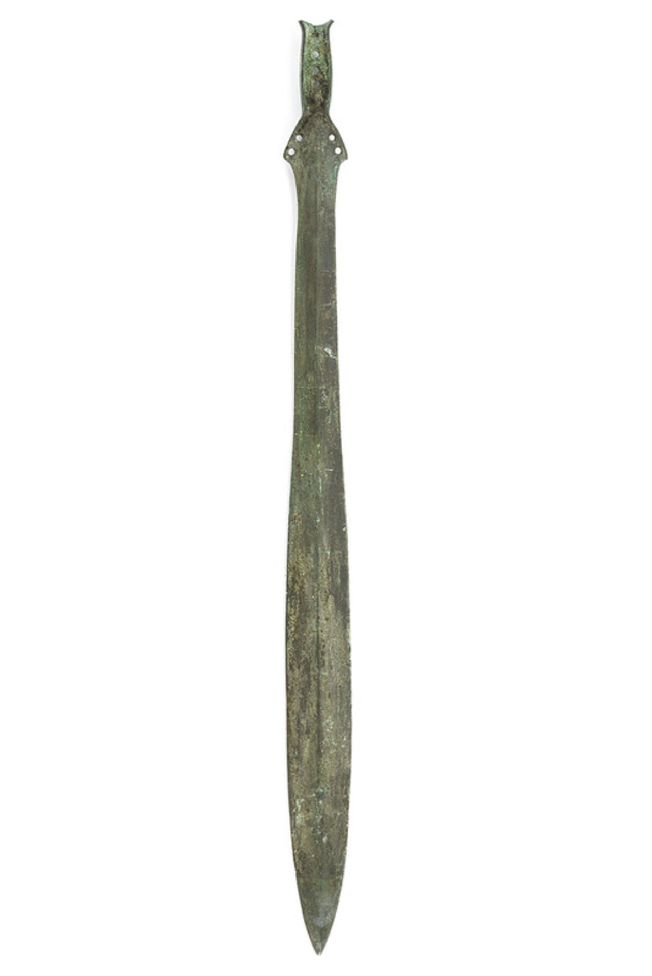 A bronze sword dating: 1200-1000 B. C. provenance: Central Europe Straight blade widening toward the - Image 5 of 5