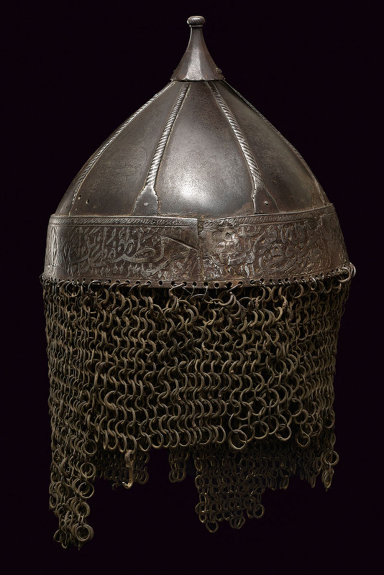 An important combat helmet dating: second quarter of the 18th Century provenance: Persia Iron