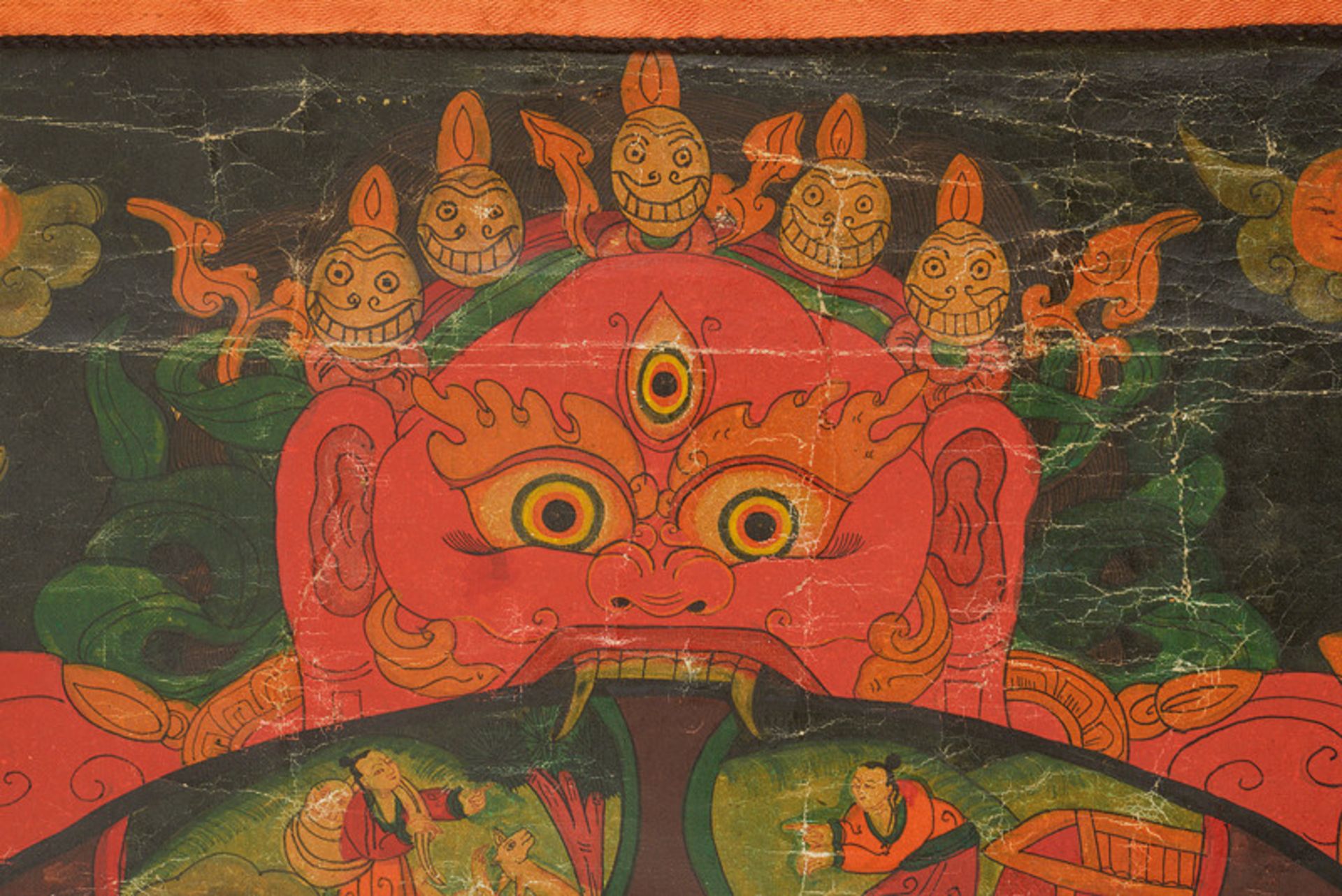 A tangka dating: 20th Century provenance: Tibet Polychrome painting on fabric (colour partly - Image 3 of 4