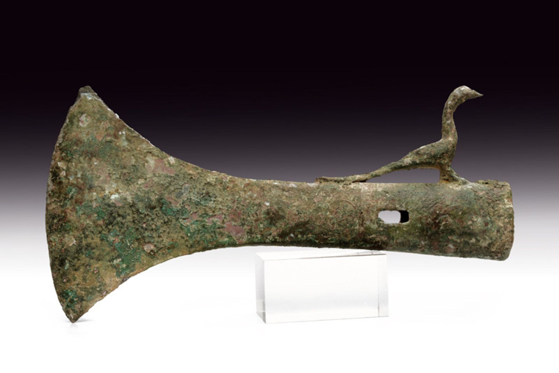 An axe head dating: Spring and Autumn (770-476 B.C.) provenance: China Small, convex-edge axe, - Image 2 of 5