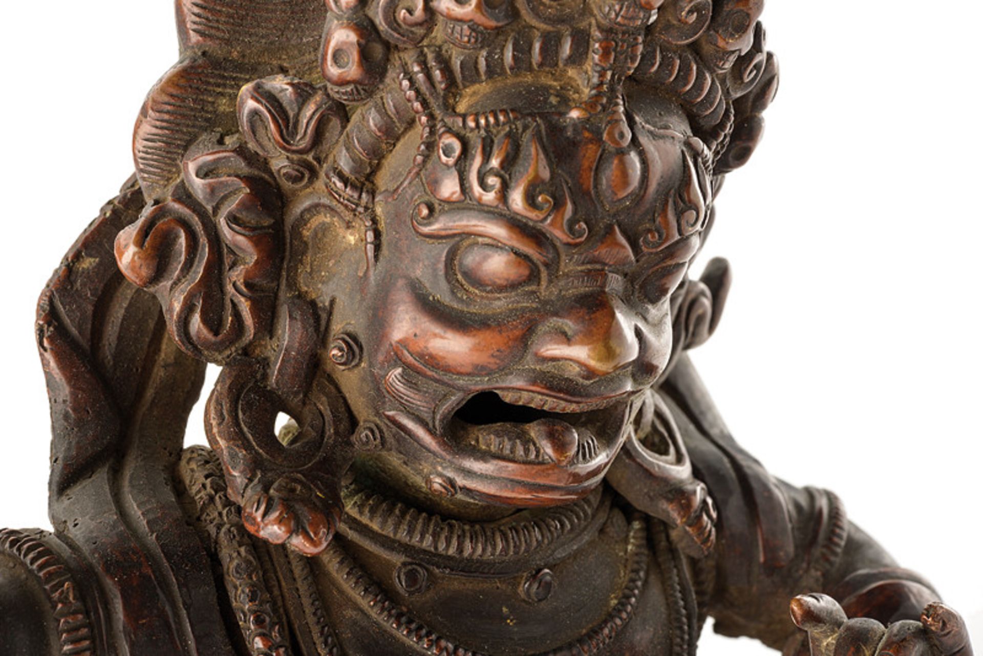"Mahakala" dating: 19th Century provenance: Tibet Bronze, in the round depiction of the Buddhist - Image 2 of 4