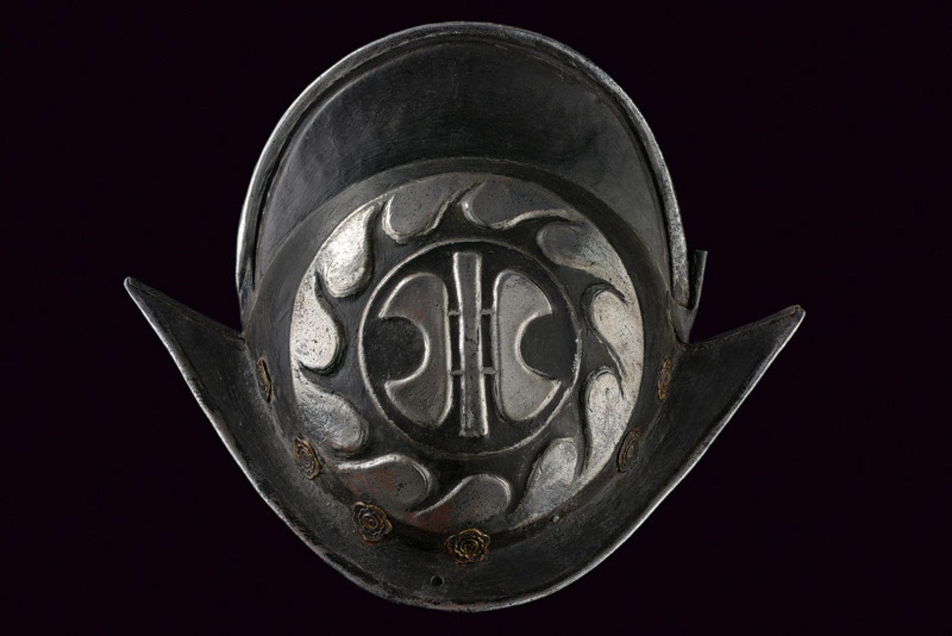 A black and white morion dating: first quarter of the 17th Century provenance: Southern Germany - Image 3 of 3
