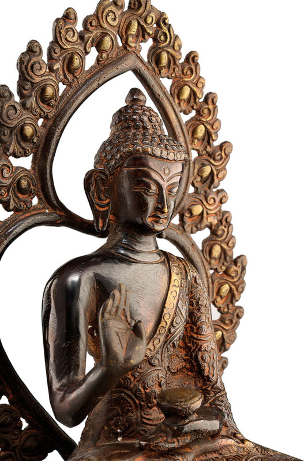 Buddha Avalokitesvara dating: late 19th Century provenance: Nepal In the round, bronze depiction - Image 2 of 4