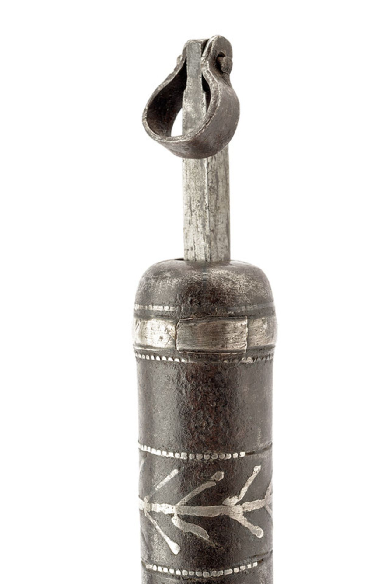 A powder dispenser dating: early 19th Century provenance: Turkey Cylindrical, iron body featuring - Bild 2 aus 4