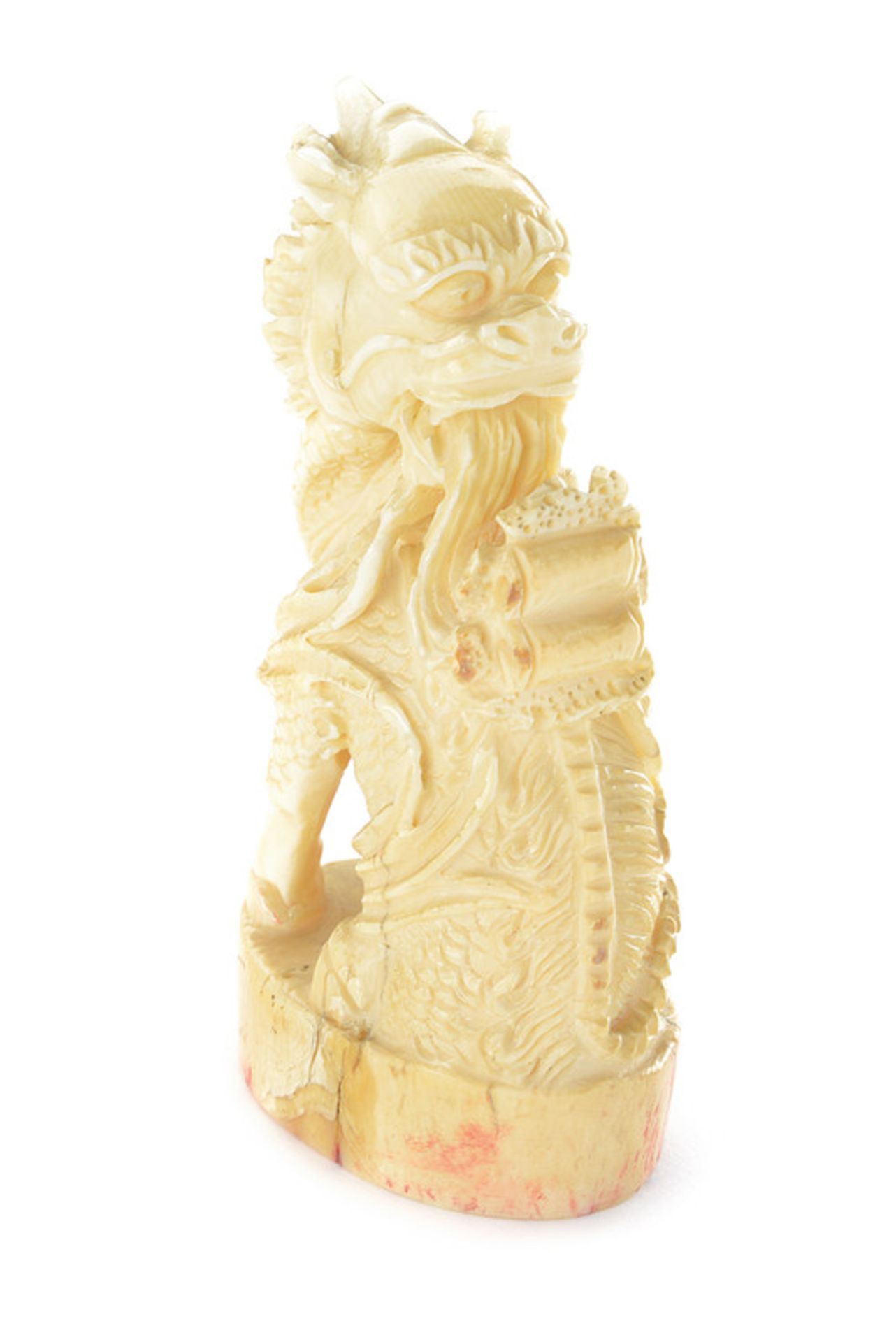 A beautiful carved signet dating: 19th Century provenance: China Ivory seal shaped as a dragon, oval - Image 4 of 4
