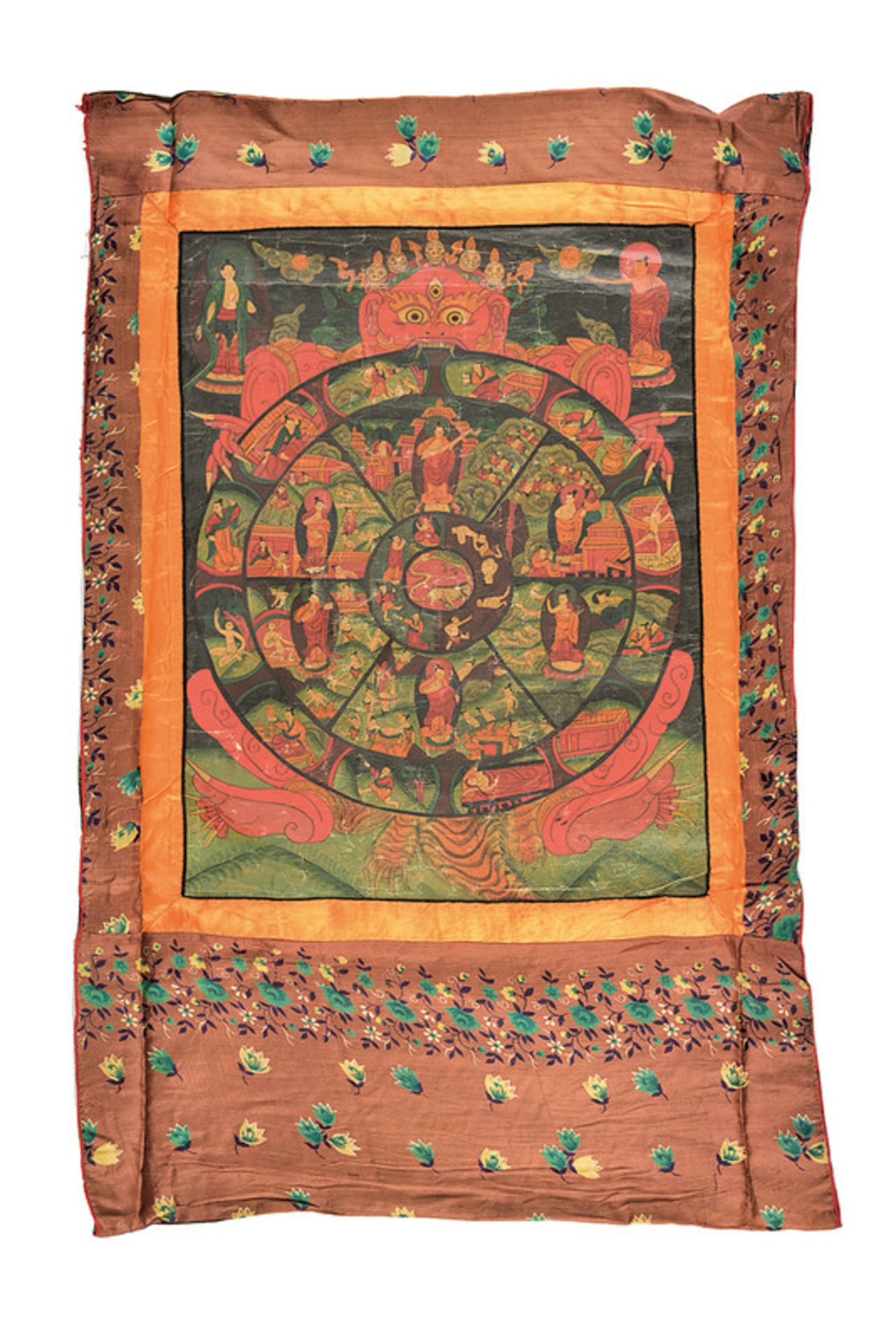 A tangka dating: 20th Century provenance: Tibet Polychrome painting on fabric (colour partly