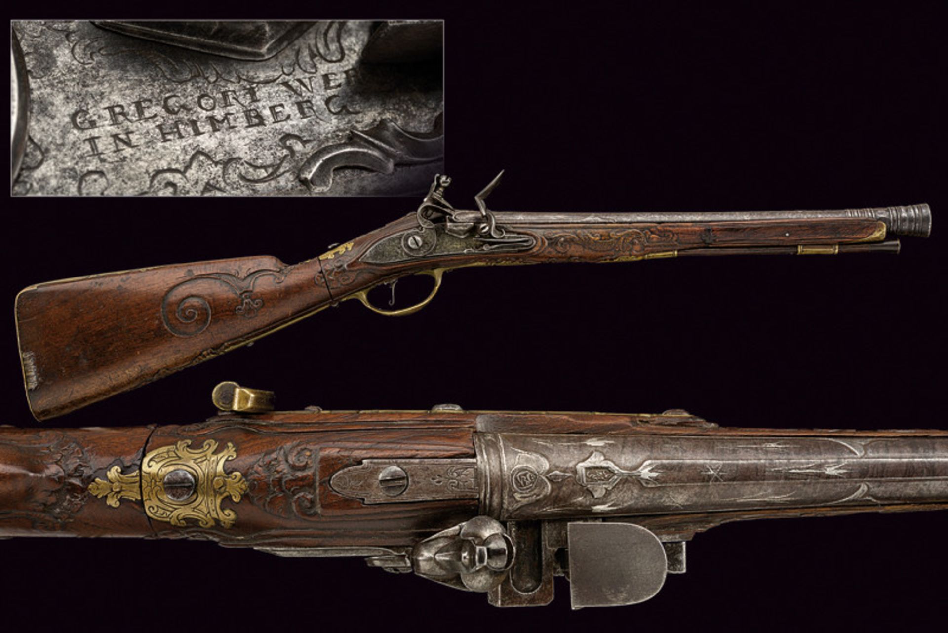 An interesting flintlock folding gun by Gregori Werl dating: 18th Century provenance: Vienna