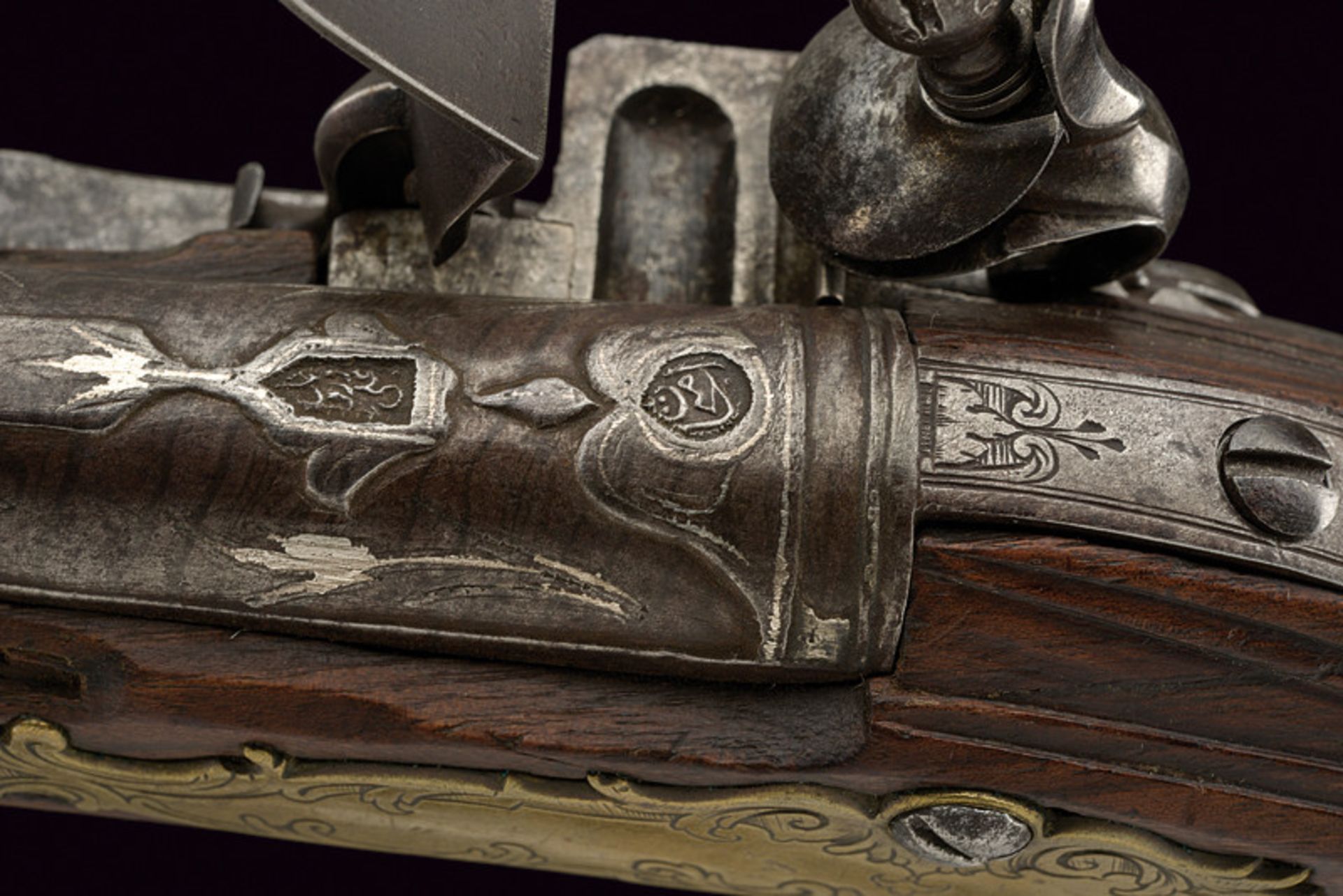 An interesting flintlock folding gun by Gregori Werl dating: 18th Century provenance: Vienna - Image 5 of 11