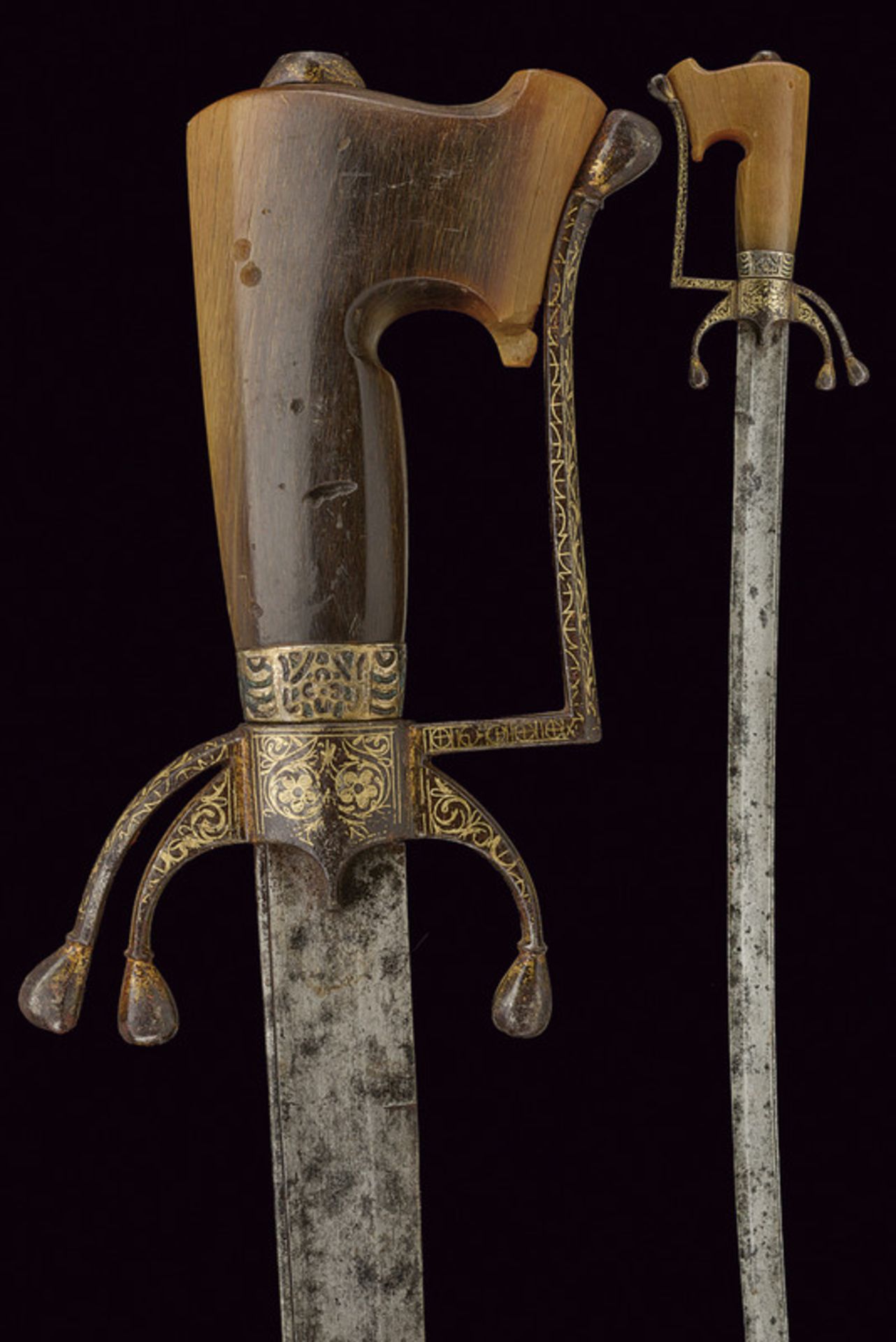 A nimcha dating: 19th Century provenance: Morocco Curved, single -tip and false-edged blade, a