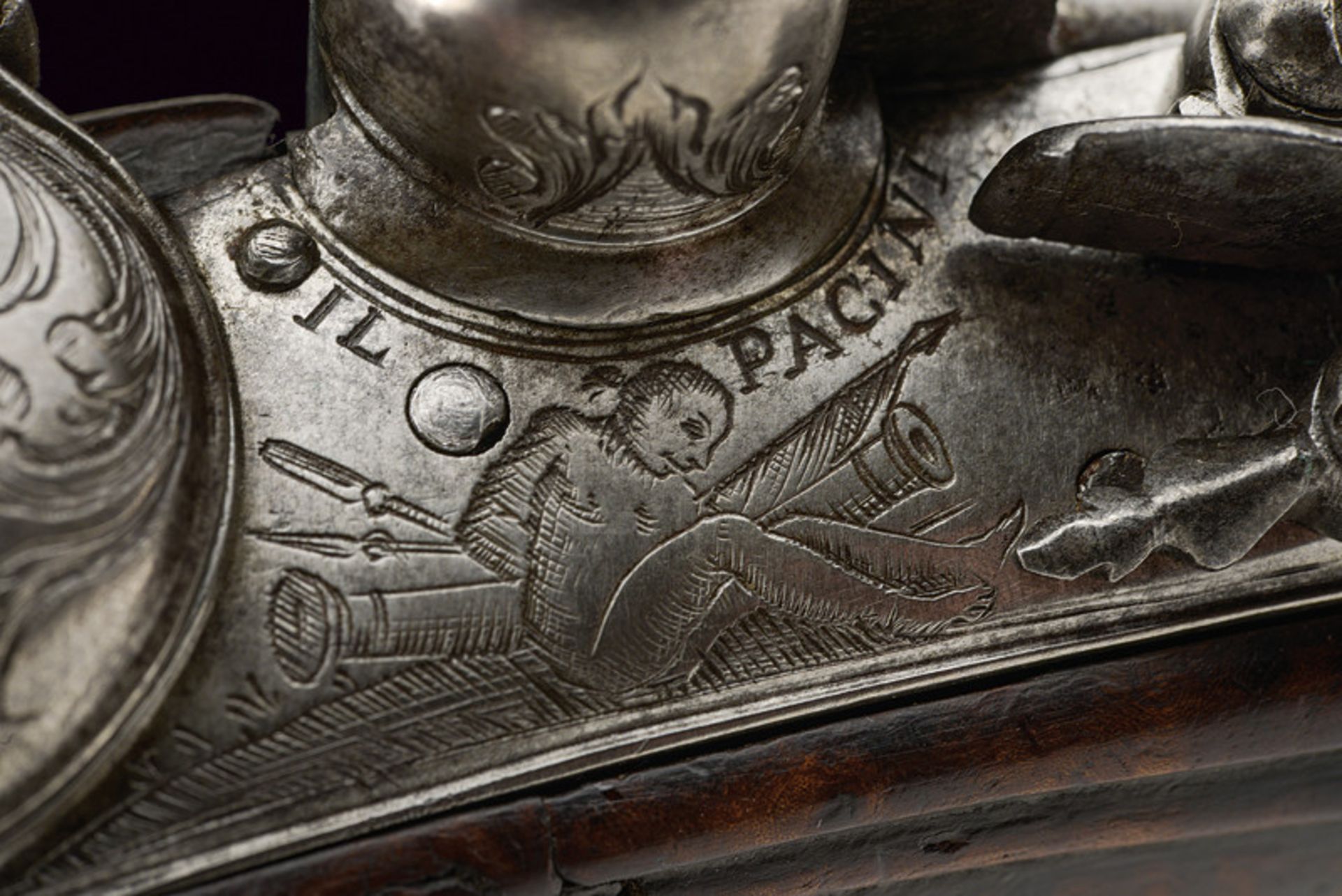 A snaphaunce flintlock pistol by Pacini dating: second quarter of the 18th Century provenance: - Image 3 of 9