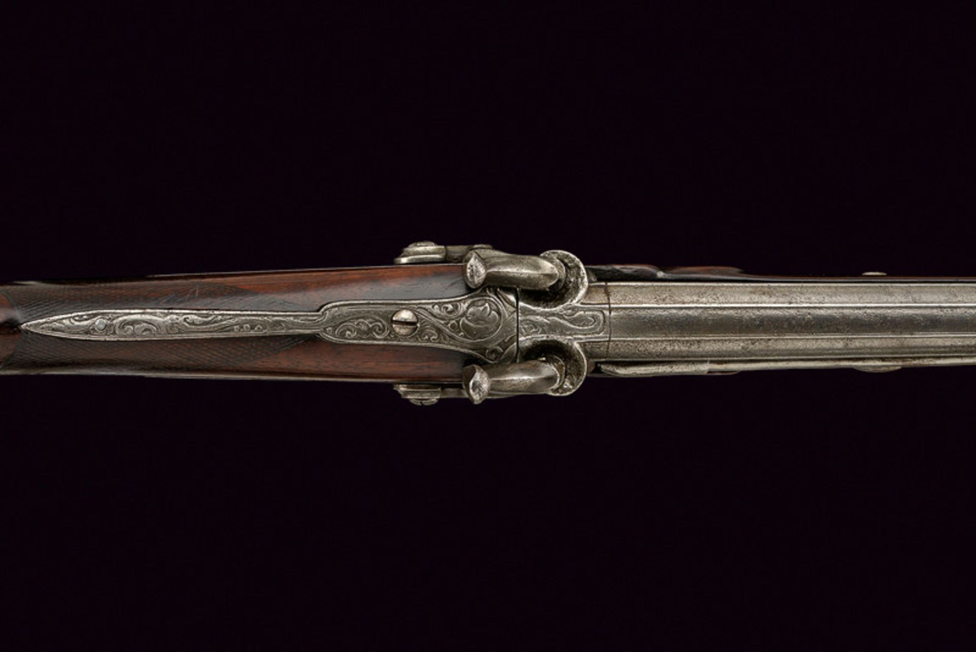 A over and under barrelled percussion gun dating: mid-19th Century provenance: Italy Smooth, - Bild 3 aus 9