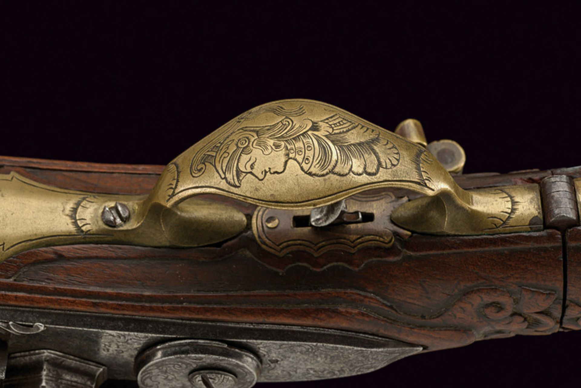An interesting flintlock folding gun by Gregori Werl dating: 18th Century provenance: Vienna - Image 6 of 11