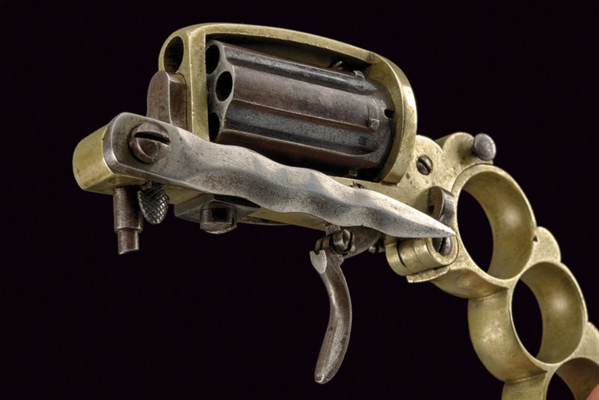 A scarce apache revolver with folding blade, by Dolne-Bar dating: third quarter of the 19th - Bild 3 aus 8