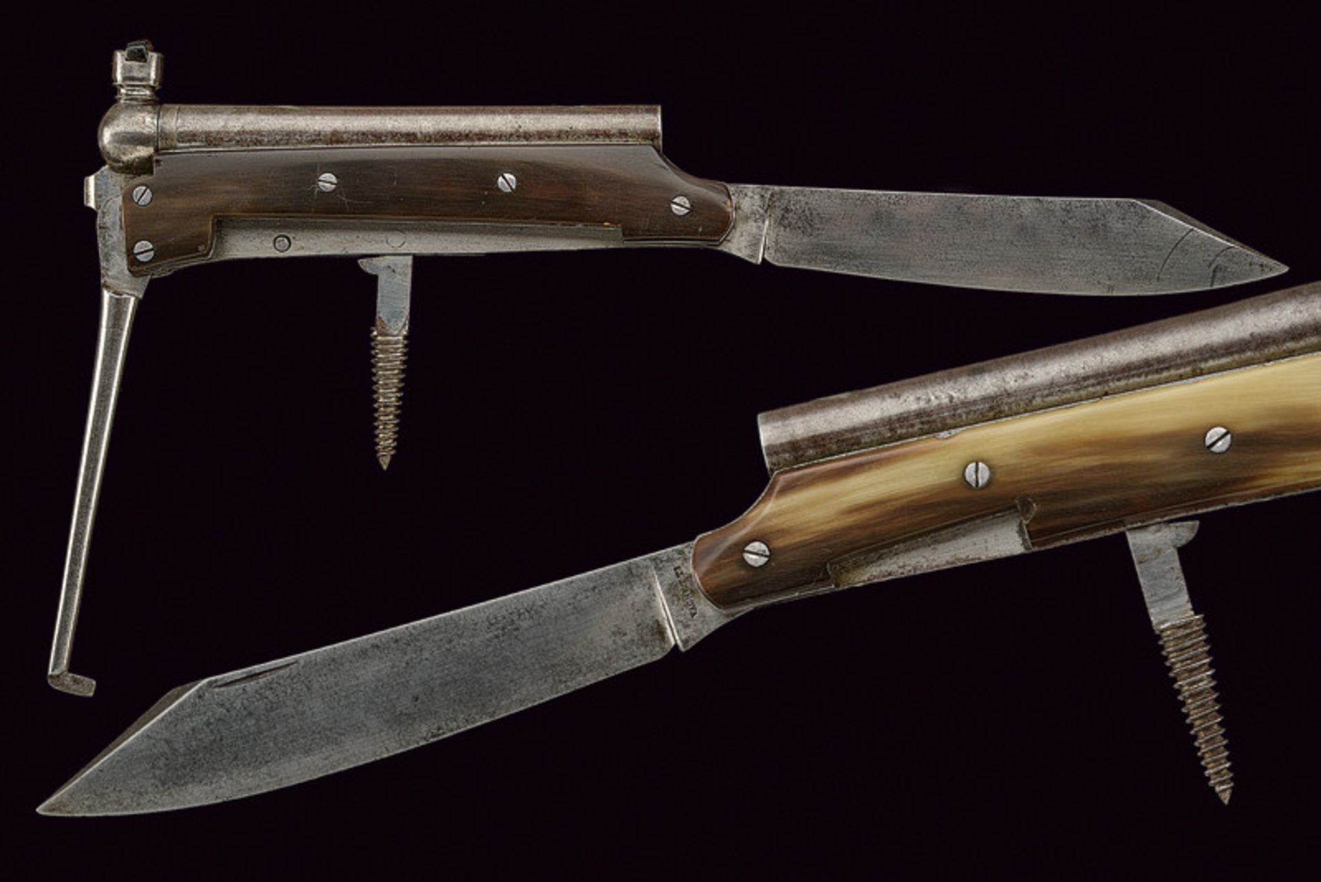 A rare horseman's knife combined with percussion pistol dating: mid-19th Century provenance: