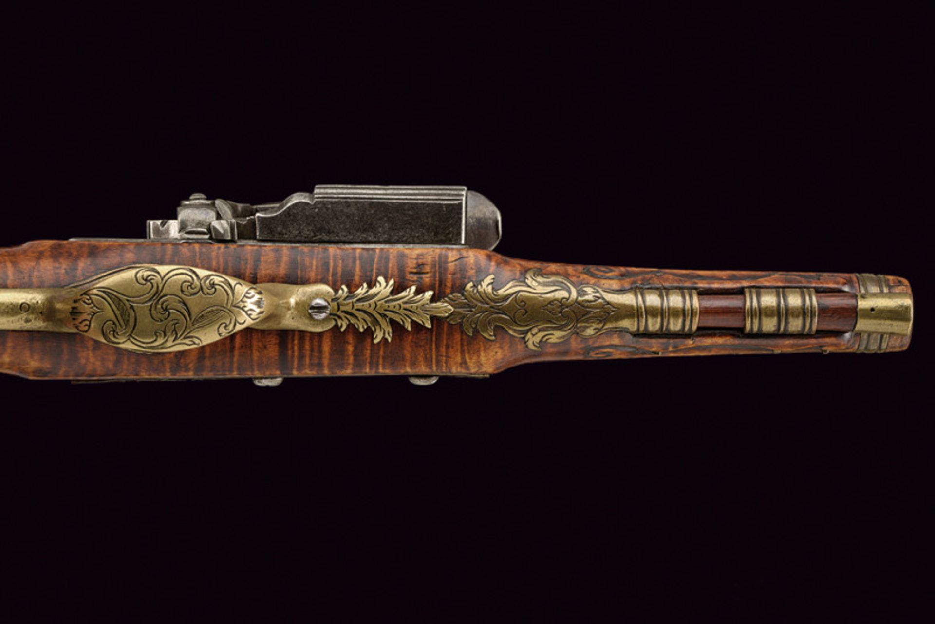 An elegant travelling roman style flintlock pistol dating: late 18th Century provenance: Central - Image 5 of 6