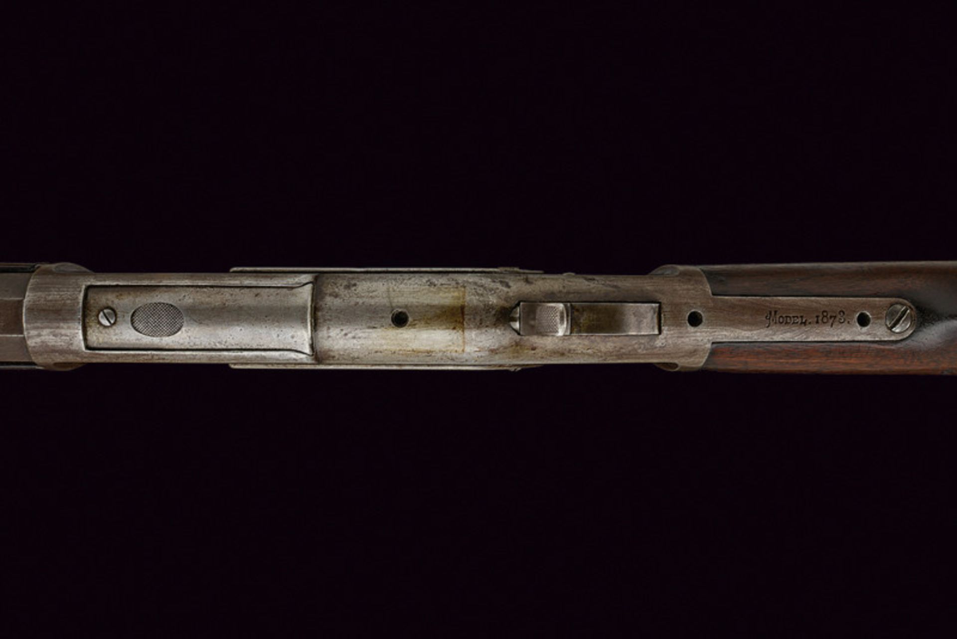 Winchester Model 1873 Rifle with heavy barrel dating: 1875-1890 provenance: USA Heavy, octagonal, - Image 4 of 7