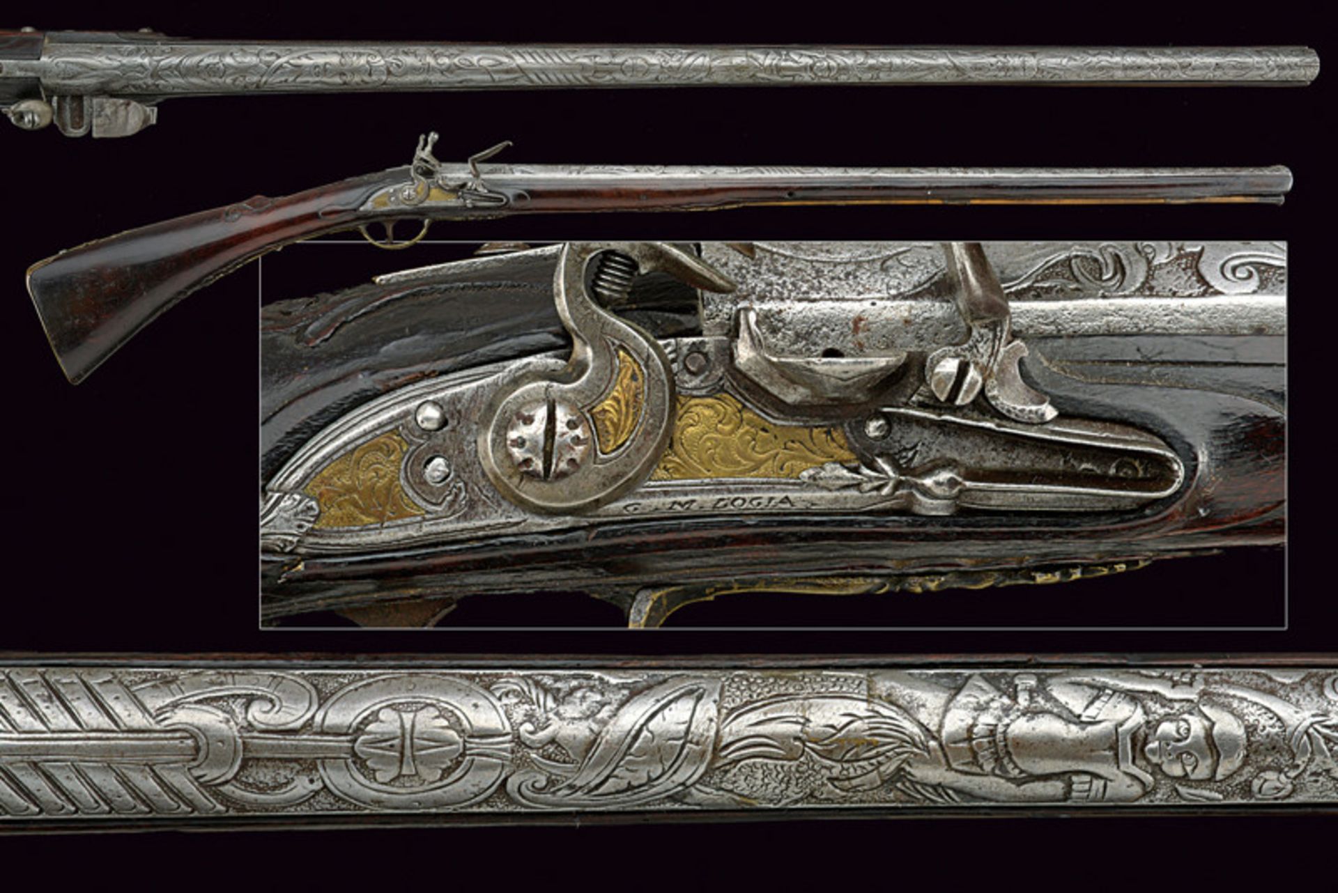 A very rare flintlock gun by Giovanni Maria Loggia dating: first quarter of the 18th Century