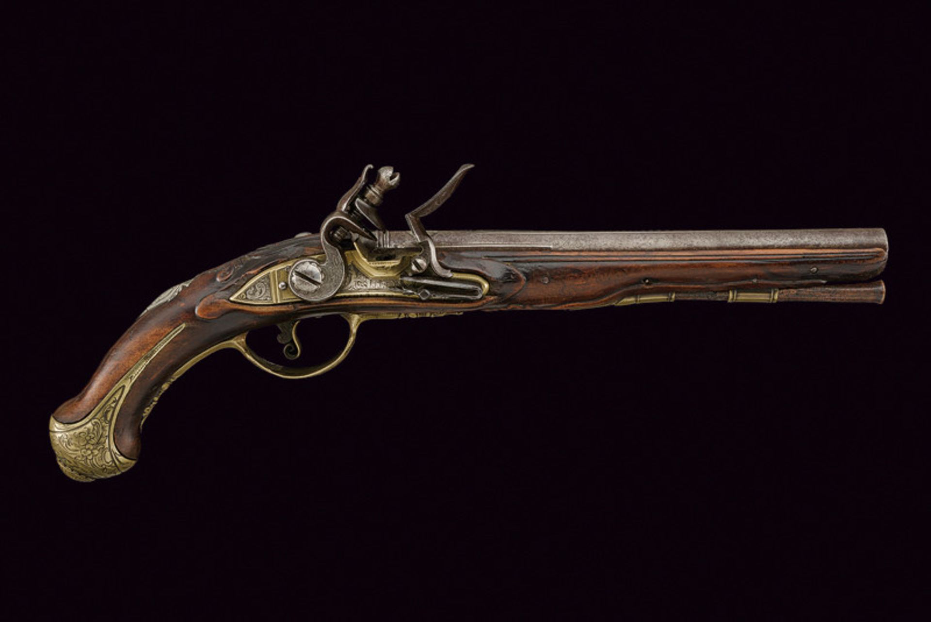 A flintlock pistol by Nicoletto dating: last quarter of the 18th Century provenance: Brescia Smooth, - Bild 9 aus 9