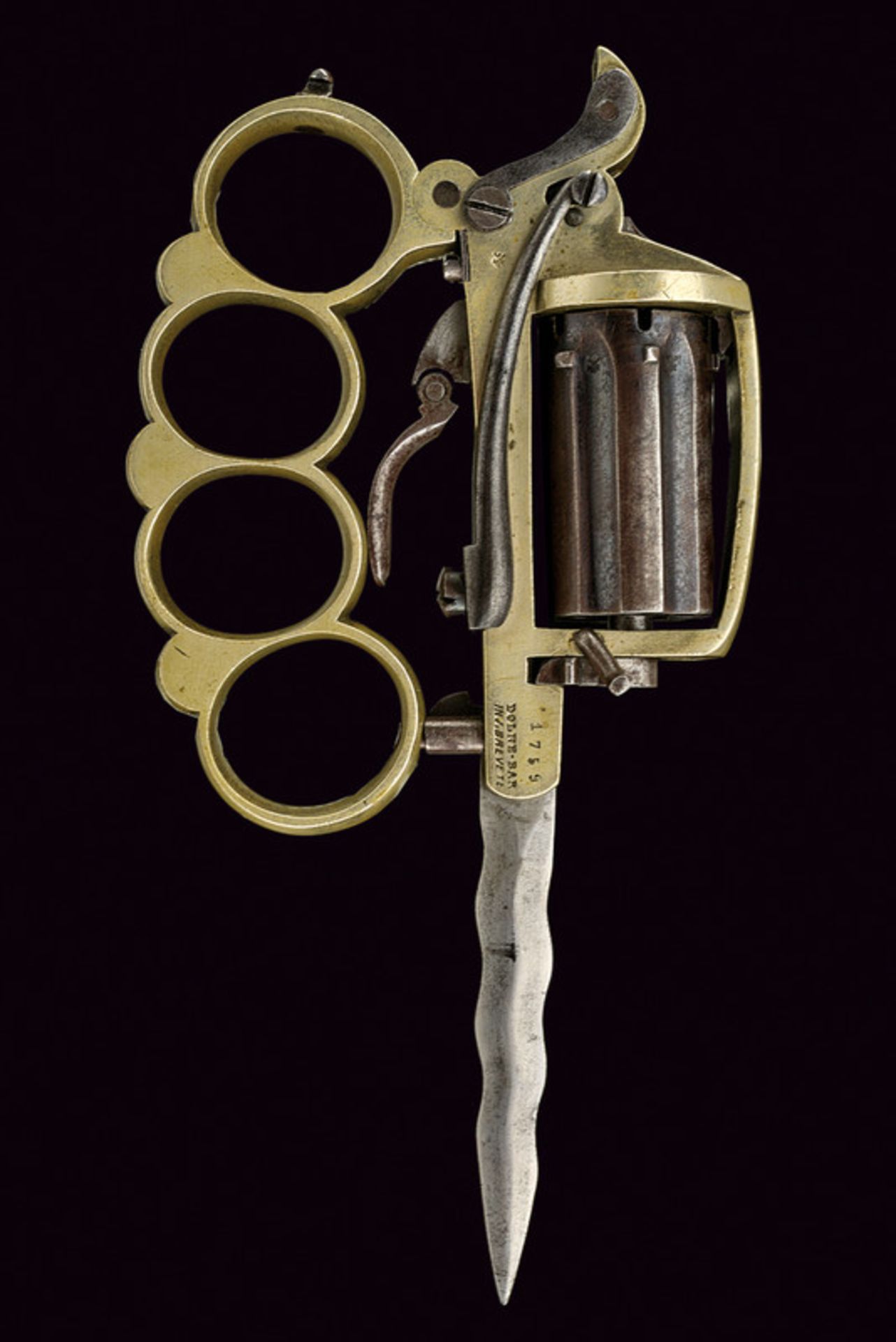 A scarce apache revolver with folding blade, by Dolne-Bar dating: third quarter of the 19th - Bild 2 aus 8