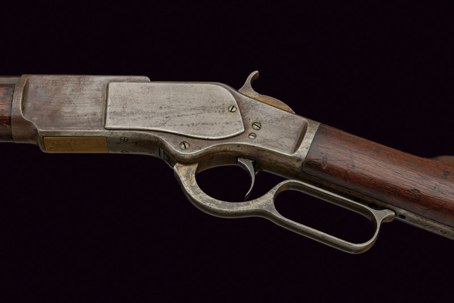 Winchester Model 1873 Rifle with heavy barrel dating: 1875-1890 provenance: USA Heavy, octagonal, - Image 3 of 7