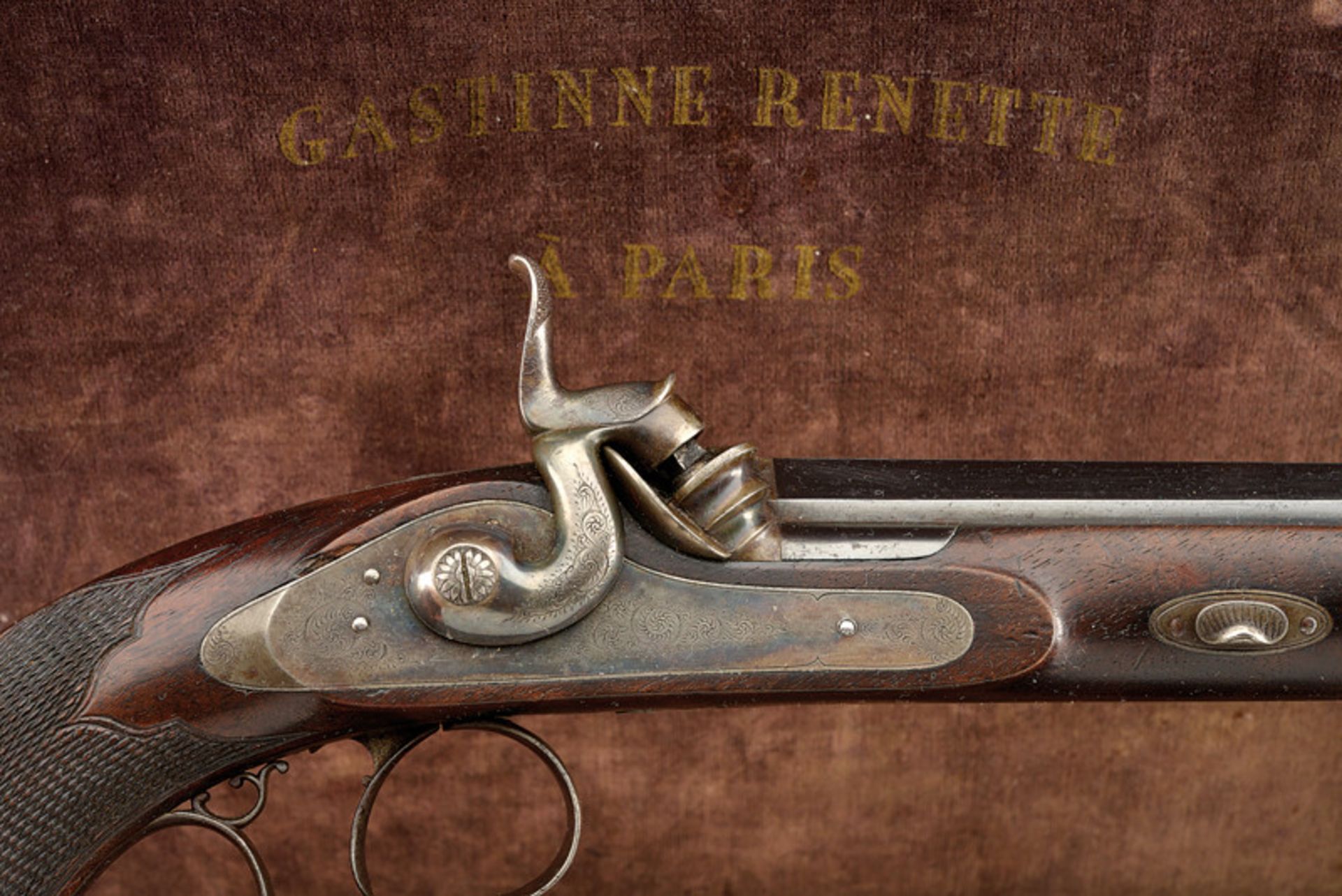 A cased pair of percussion pistols by Gastinne Renette dating: mid-19th Century provenance: Paris - Image 2 of 8