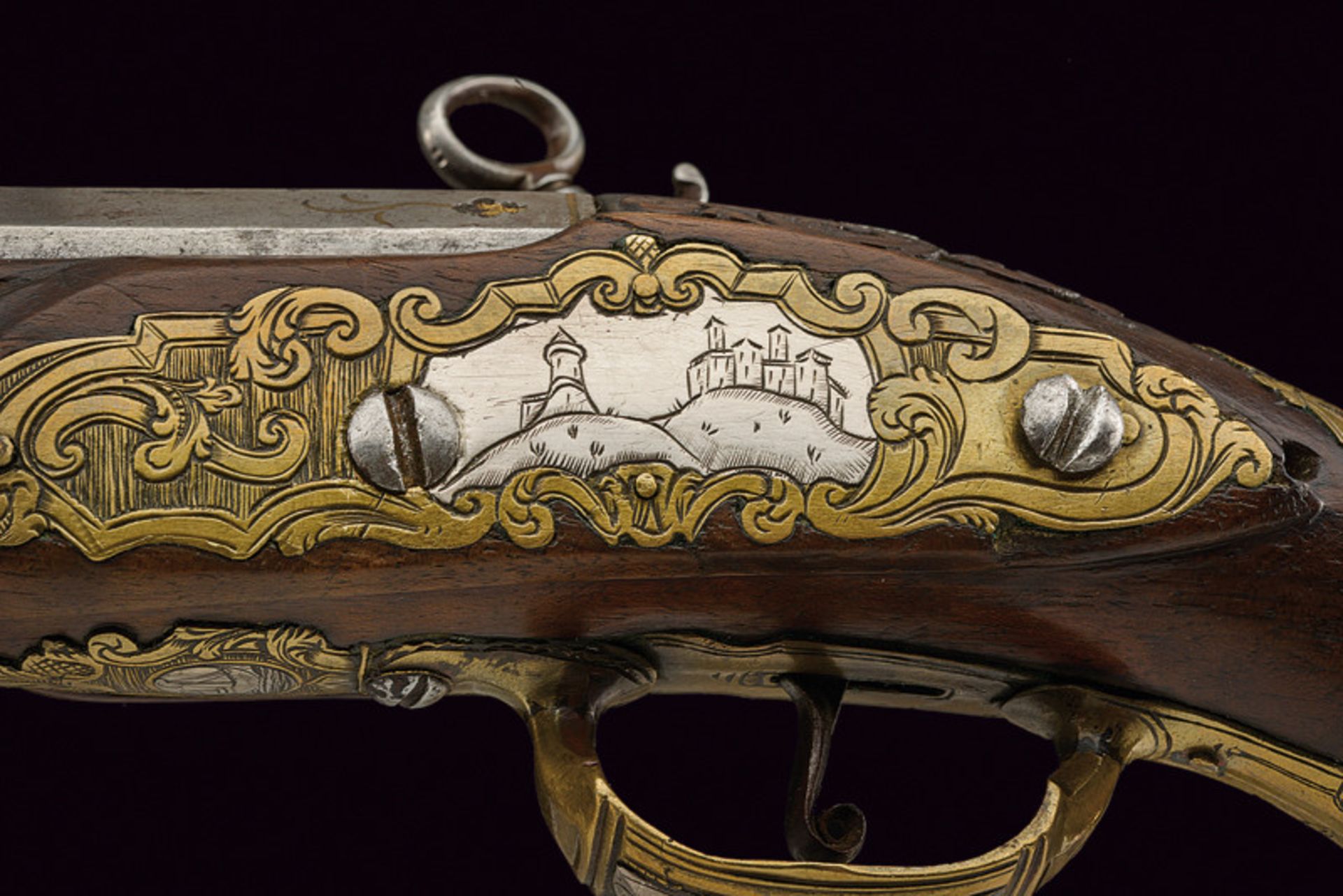 A beautiful miquelet flintlock pistol dating: 18th Century provenance: Southern Italy Smooth, two- - Bild 8 aus 10