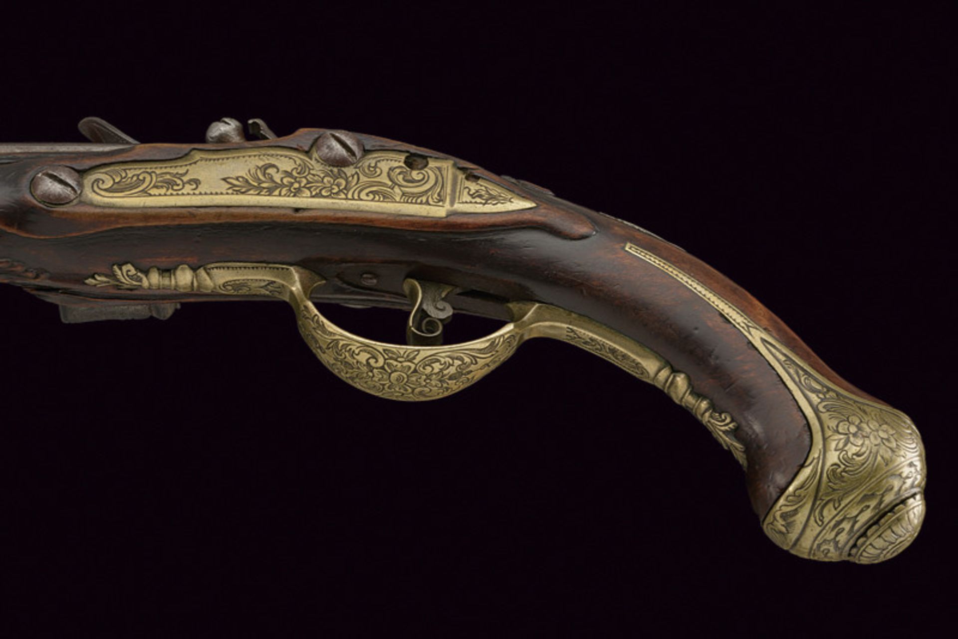 A flintlock pistol by Nicoletto dating: last quarter of the 18th Century provenance: Brescia Smooth, - Bild 4 aus 9