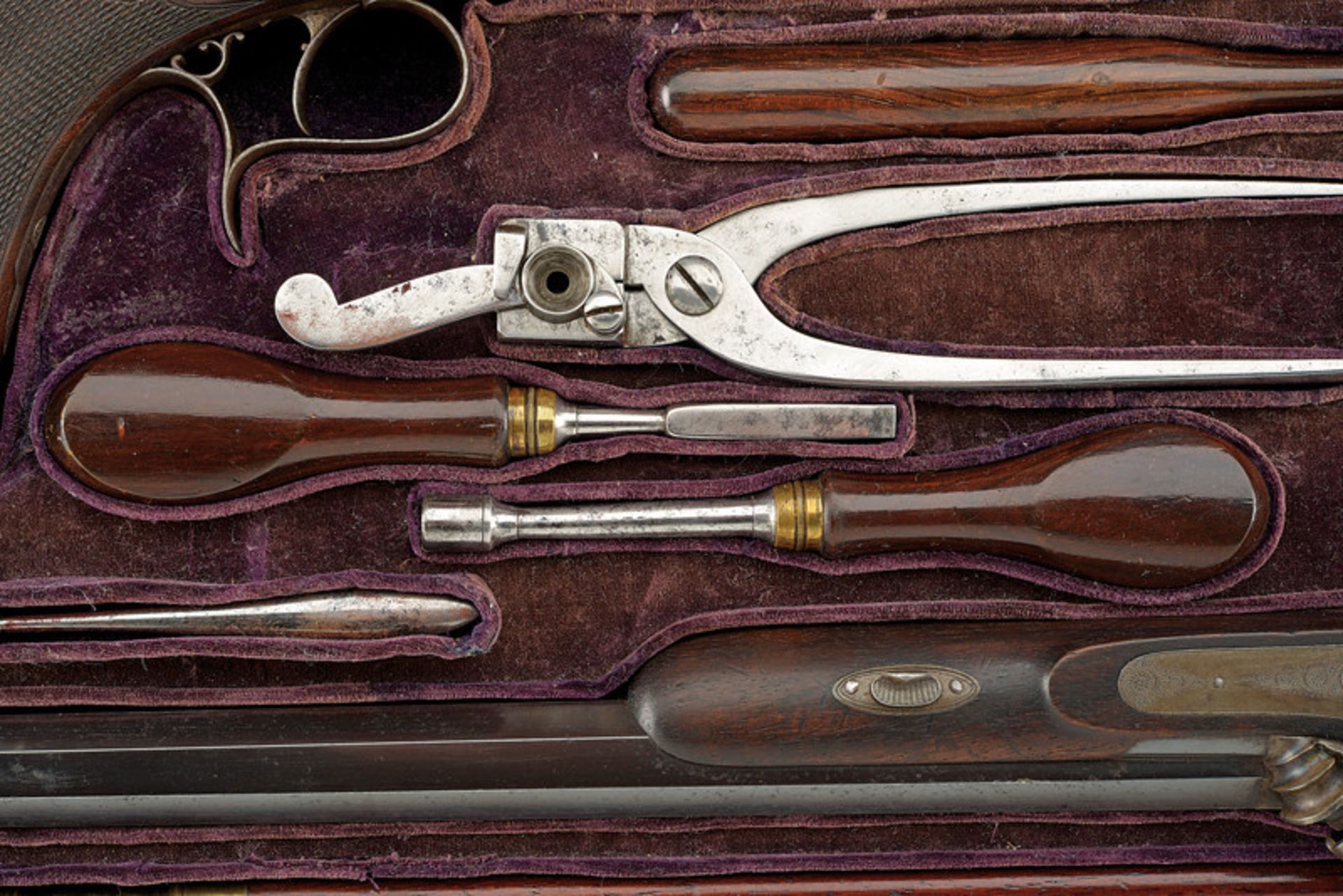 A cased pair of percussion pistols by Gastinne Renette dating: mid-19th Century provenance: Paris - Image 4 of 8