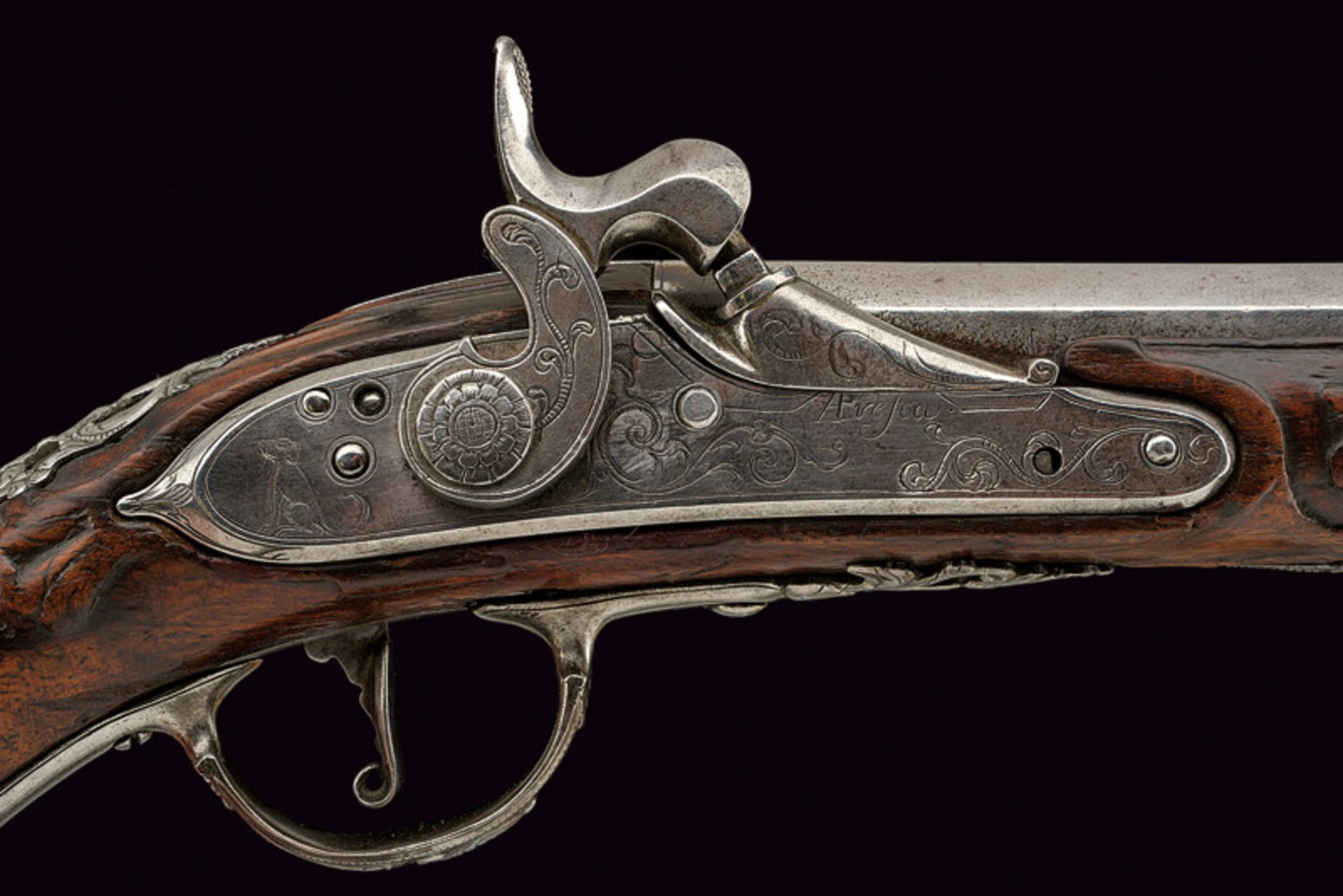 A beautiful pistol converted to percussion by Acquafresca dating: 18th Century provenance: North - Image 3 of 11