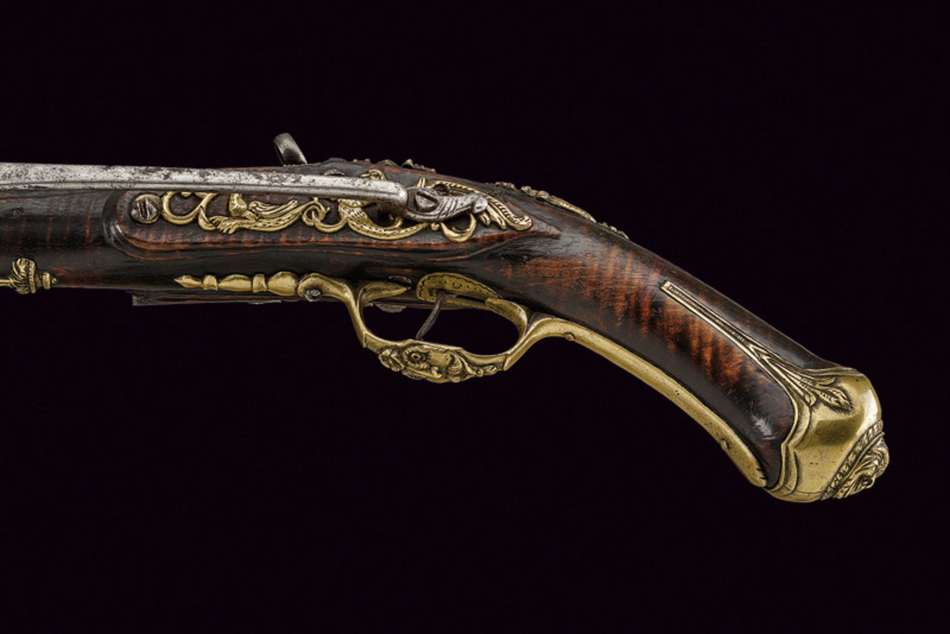 A very interesting and rare flintlock pistol in roman style dating: 17th Century provenance: Central - Image 7 of 13