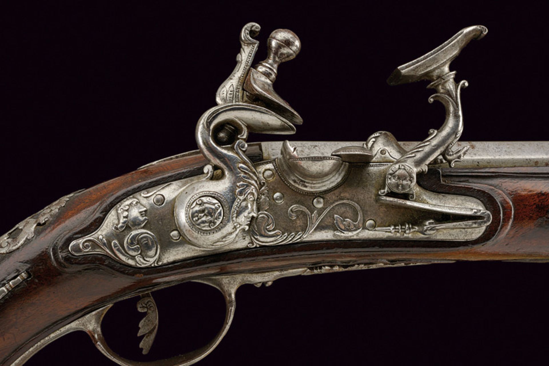 A snaphaunce flintlock pistol dating: mid-18th Century provenance: Tuscany Smooth, round, two-stage, - Image 2 of 11