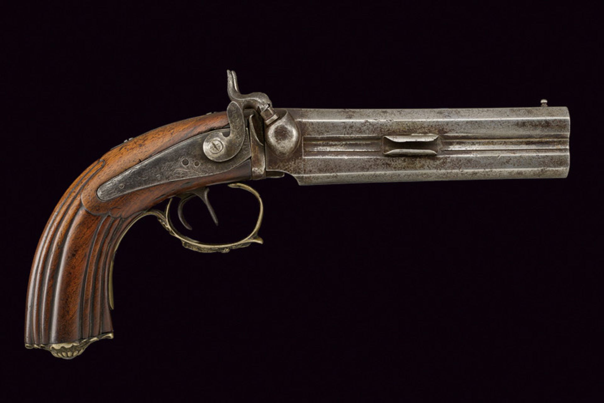 A over and under barrelled percussion pistol by Zanicotti dating: mid-19th Century provenance: North