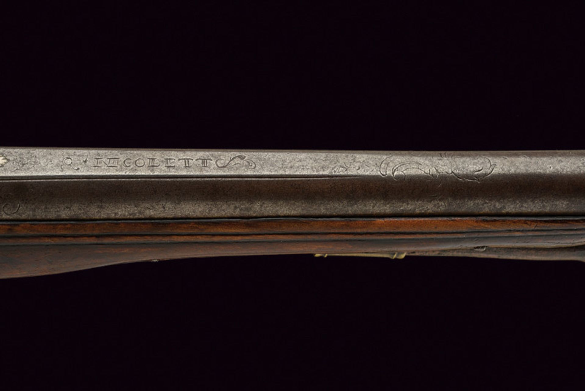 A flintlock pistol by Nicoletto dating: last quarter of the 18th Century provenance: Brescia Smooth, - Bild 6 aus 9