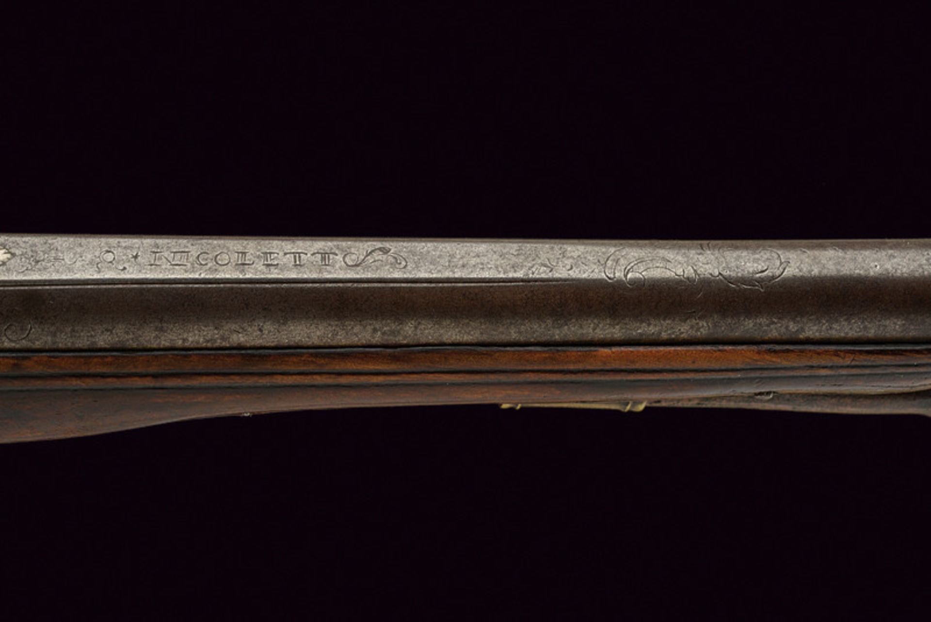 A flintlock pistol by Nicoletto dating: last quarter of the 18th Century provenance: Brescia Smooth, - Image 6 of 9