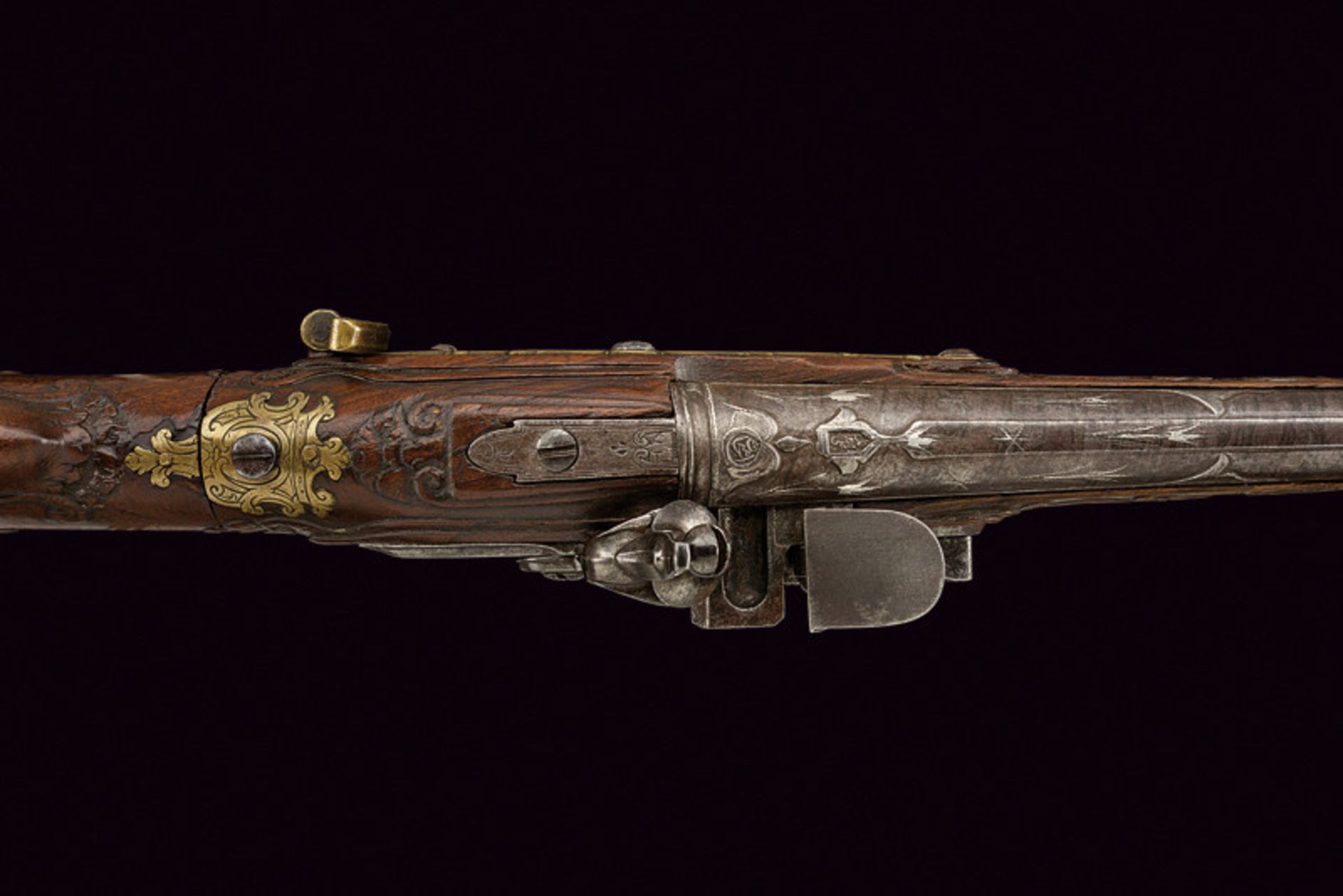 An interesting flintlock folding gun by Gregori Werl dating: 18th Century provenance: Vienna - Image 3 of 11