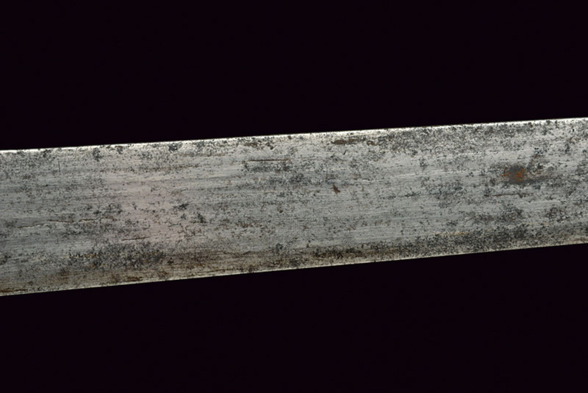 A rare and early sword (Jian) dating: 17th Century provenance: Tibet Wide, straight, flat, single - - Image 4 of 7