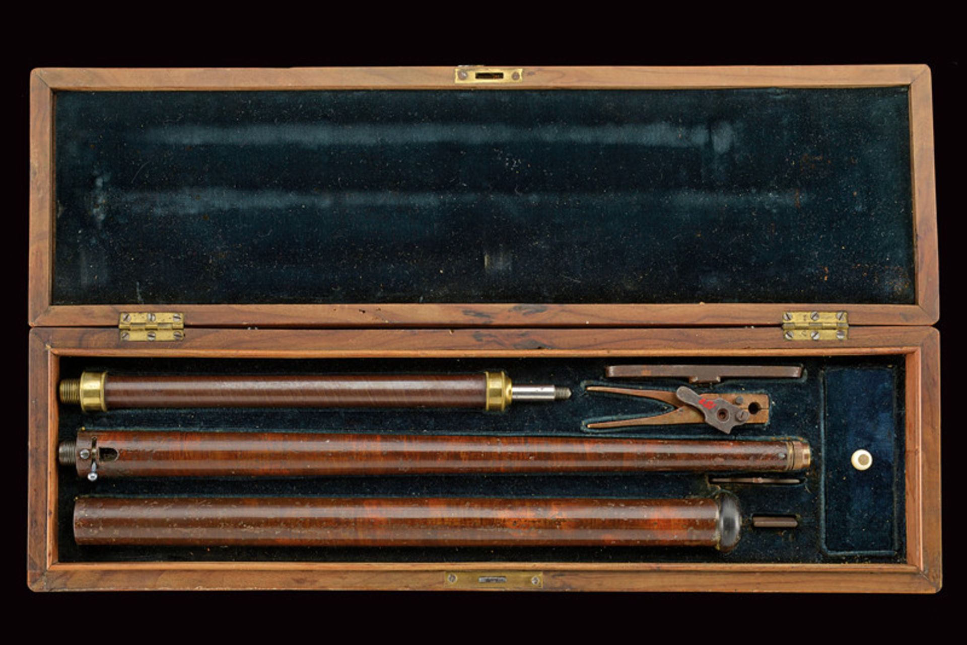 A rare cased walking stick air-gun dating: third quarter of the 19th Century provenance: England