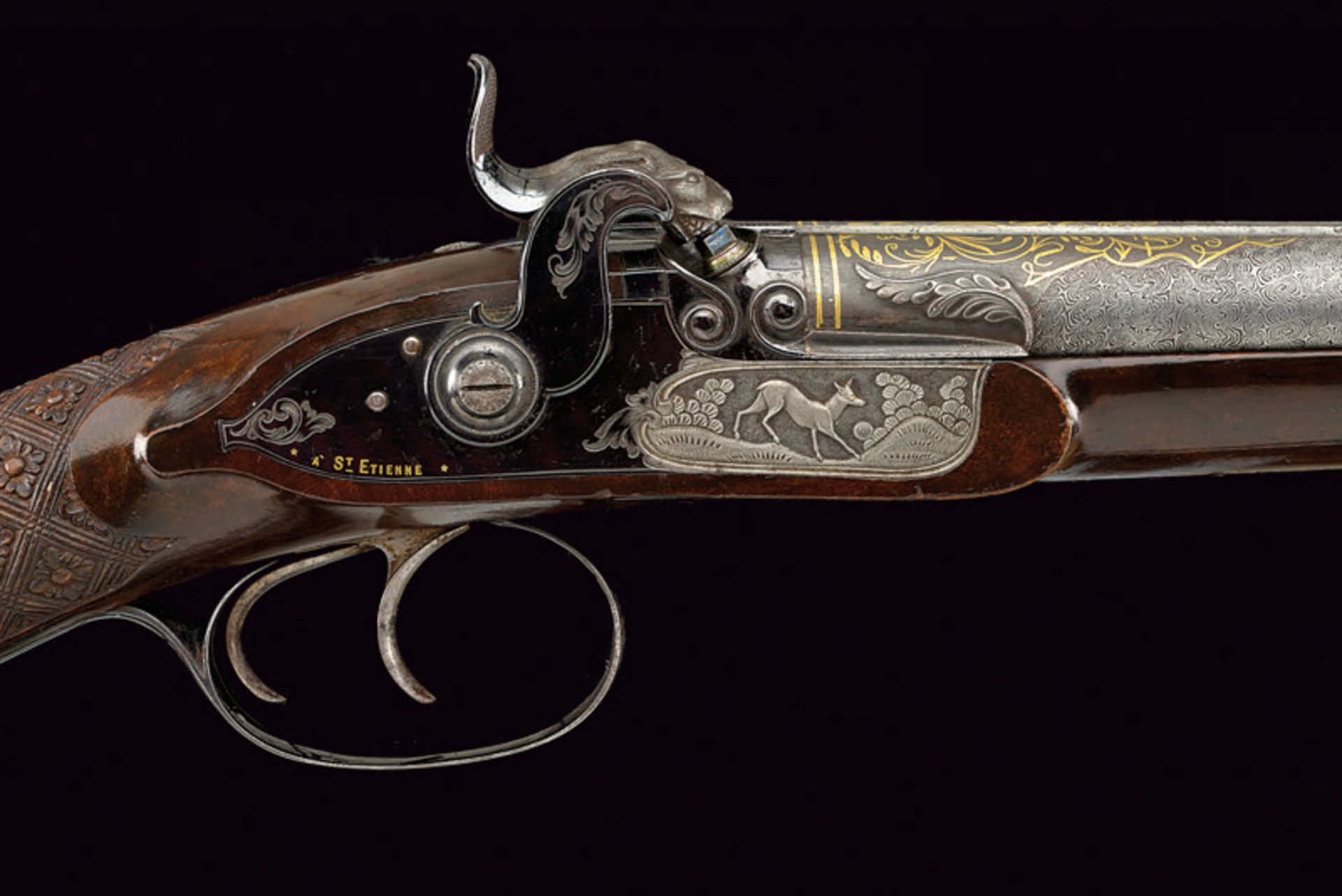 An exceptional double-barrelled percussion gun by Veyron Fils Cadet dating: second quarter of the - Image 7 of 12