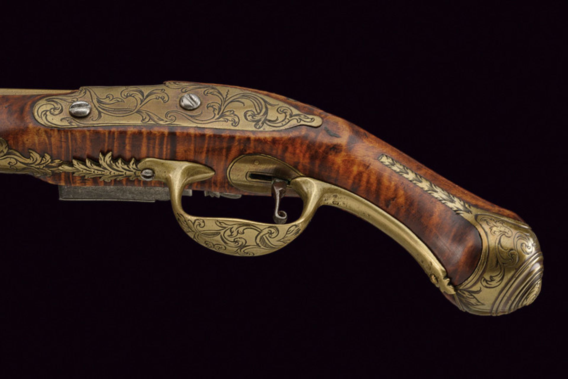 An elegant travelling roman style flintlock pistol dating: late 18th Century provenance: Central - Image 3 of 6