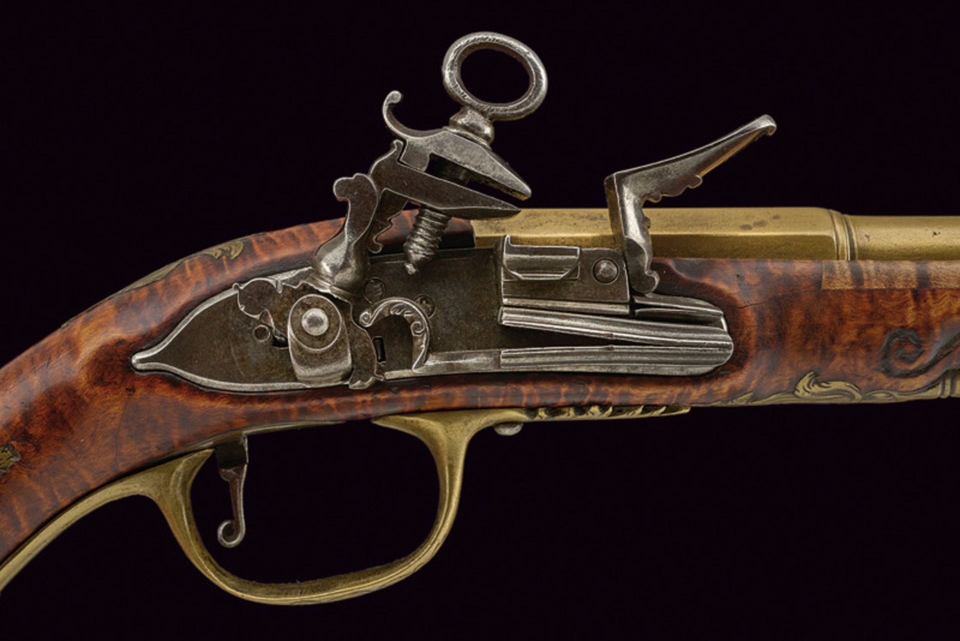 An elegant travelling roman style flintlock pistol dating: late 18th Century provenance: Central - Image 2 of 6