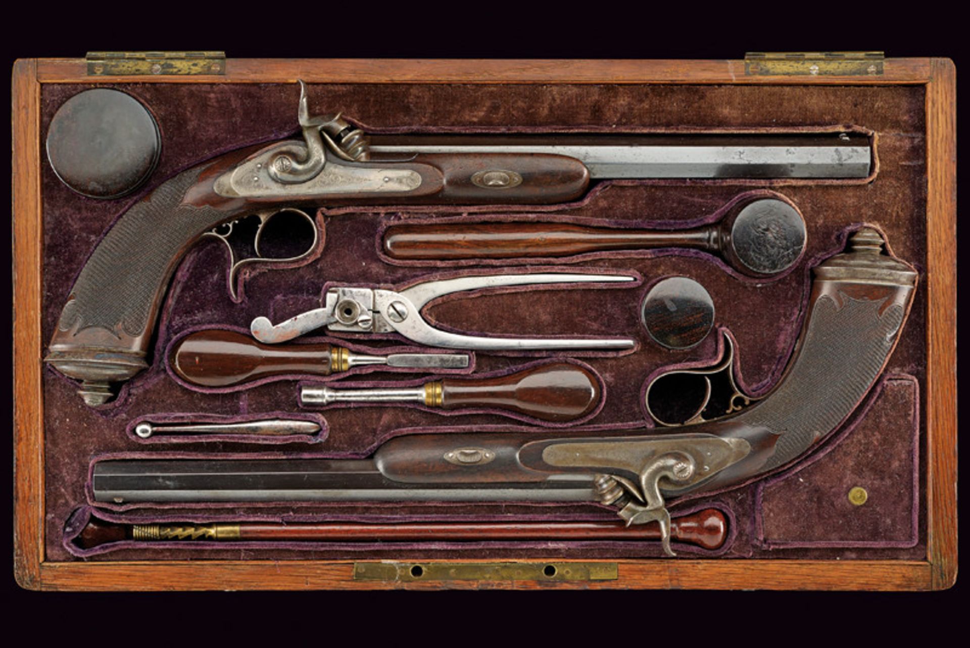 A cased pair of percussion pistols by Gastinne Renette dating: mid-19th Century provenance: Paris