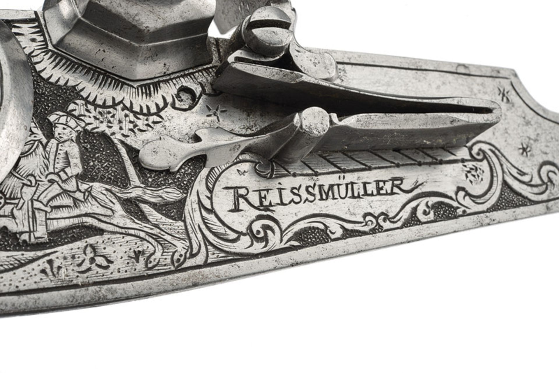 A beautiful and big flintlock by Reissmuller dating: early 18th Century provenance: Saxony Large - Bild 3 aus 4