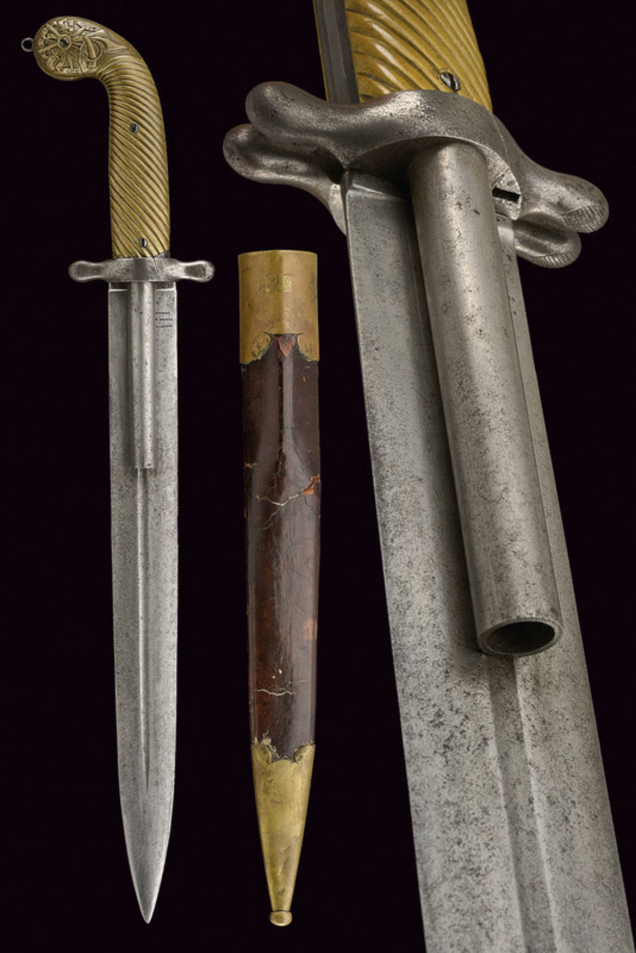 A rare and interesting Dumonthier dagger combined with double-barrelled pistol dating: third quarter